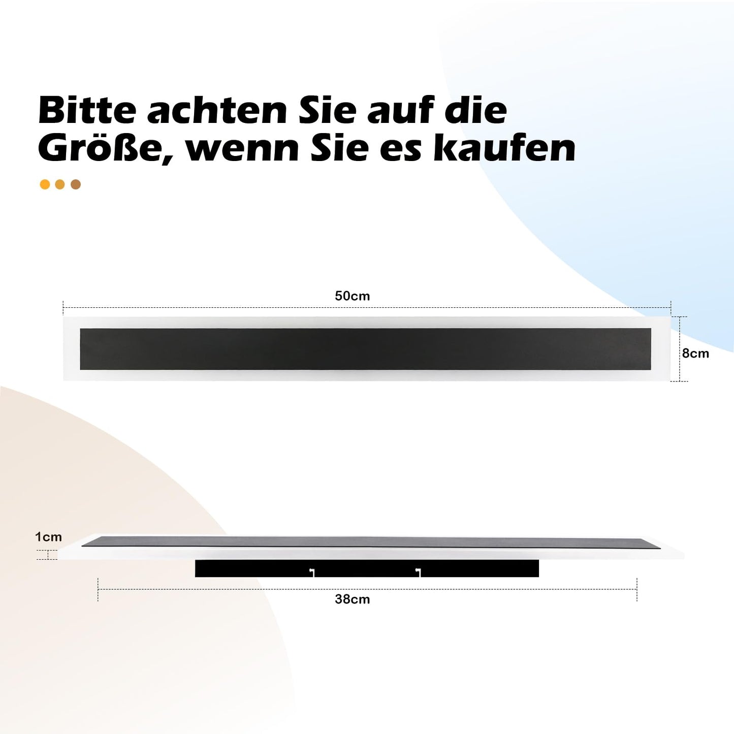 ZMH 2ER LED Wandleuchte Aussen Lange Wandlampe - 50CM Schwarz Au?enlampe Haus Wand Modern Aussenleuchte Villa Acryl Au?en IP65 Wasserdicht 10W 3000K Warmwei? Licht f¨¹r Innen Terrasse G?rten