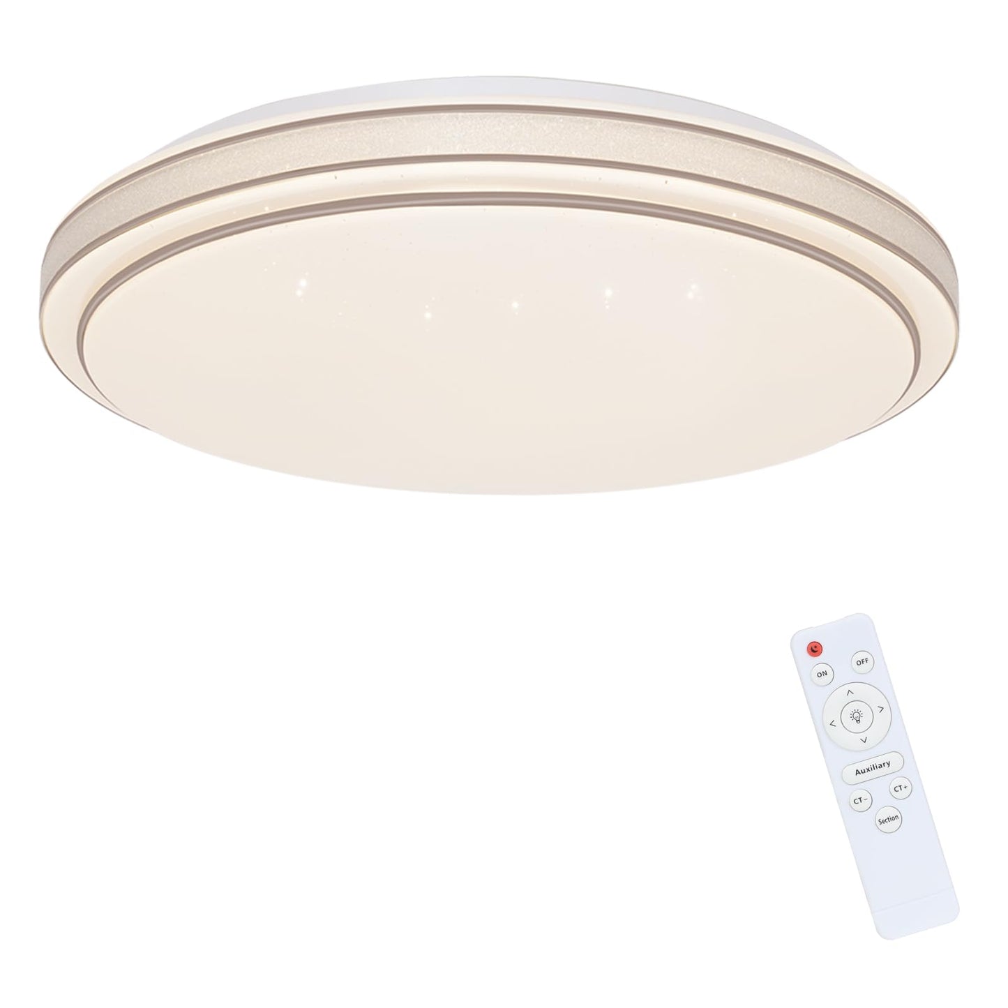 ZMH Deckenlampe LED Deckenleuchte Schlafzimmer - 23W Schlafzimmerlampe Dimmbar mit Fernbedienung ?27cm Flurlampe Sternenhimmel Rund Deckenbeleuchtung K¨¹chenlampe Modern f¨¹r Wohnzimmer Flur K¨¹che