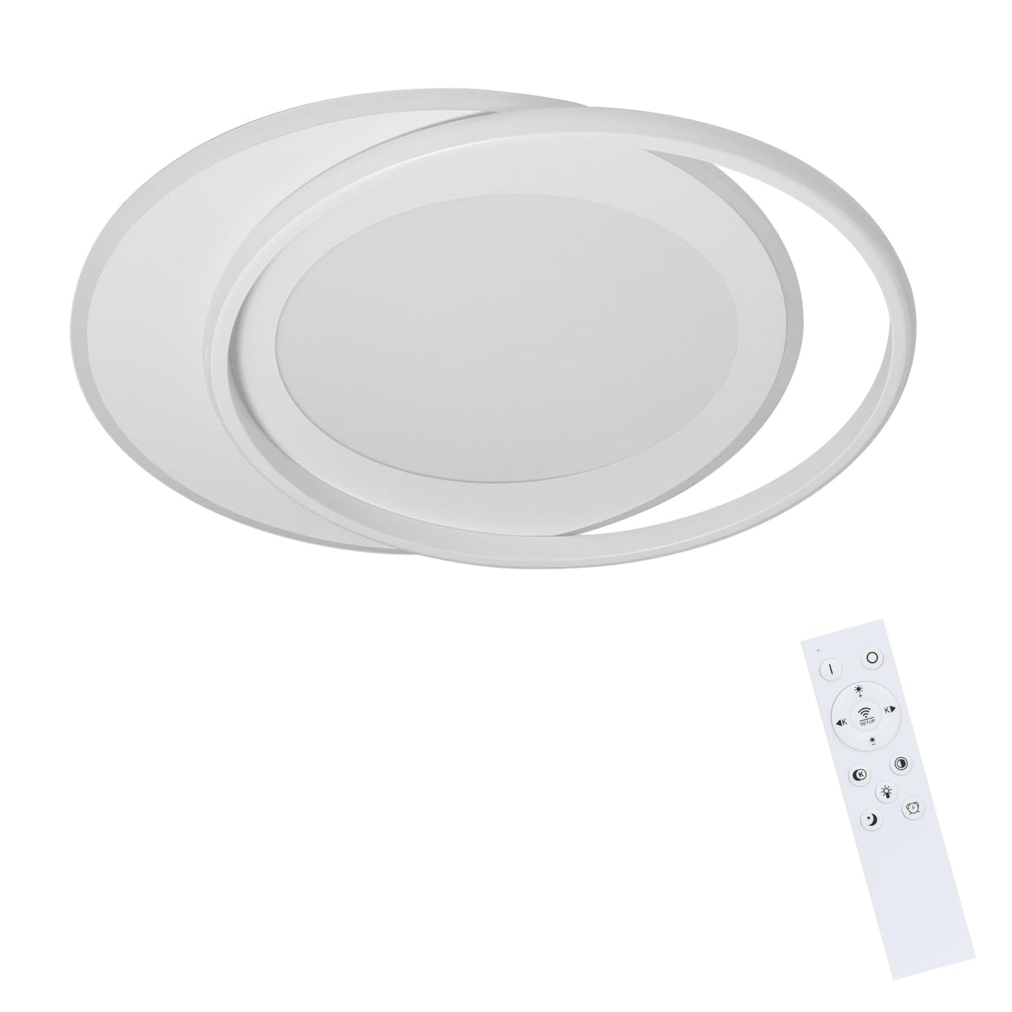 ZMH Deckenlampe LED Deckenleuchte Wohnzimmer - Wohnzimmerlampe Dimmbar Schlafzimmerlampe mit Fernbedienung Schlafzimmer 66W Deckenbeleuchtung Modern K¨¹chenlampe Ring Design 48.5cm f¨¹r Esszimmer B¨¹ro
