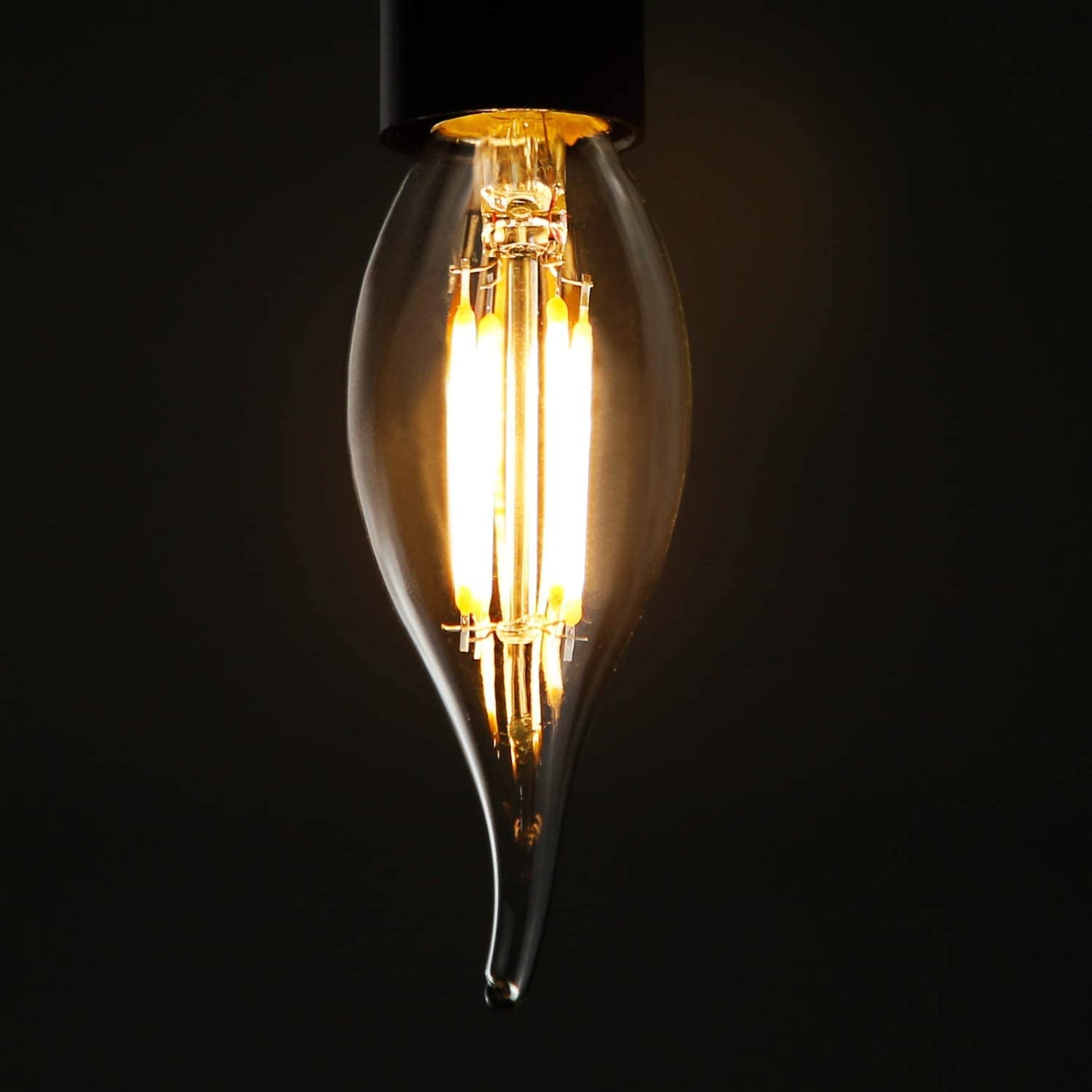 ZMH 6 er pack LED E14 Gl¨¹hbirne Leuchtmittel: Lampe Warmwei? kerze Birne 4W 2700K Filament Retro Edison Gl¨¹hlampe Vintage Light Bulb Glas Energiesparlampe - Nicht Dimmbar