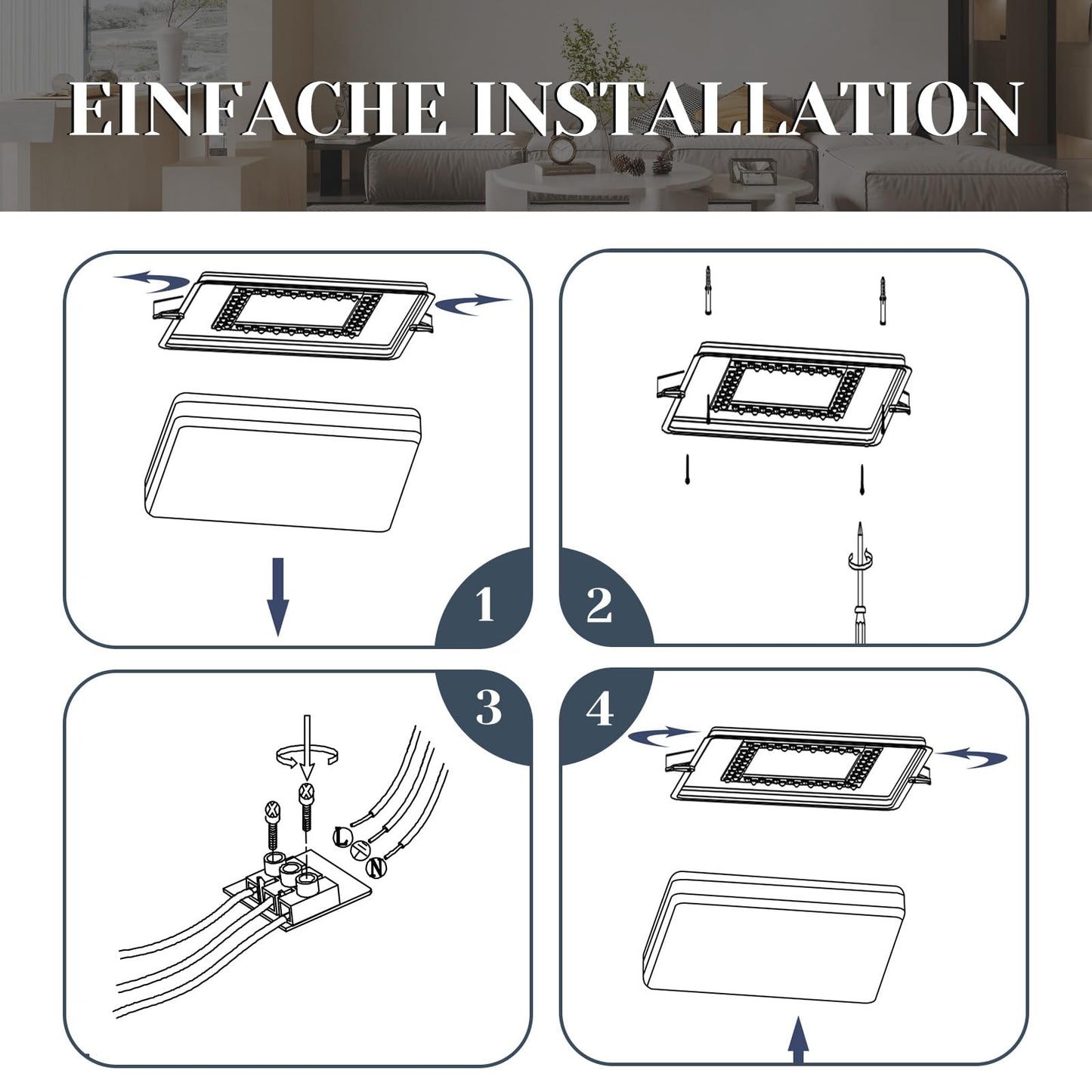 ZMH Deckenlampe LED Deckenleuchte Schlafzimmer - Schlafzimmerlampe Dimmbar mit Fernbedienung 30cm K¨¹che Deckenbeleuchtung K¨¹chenlampe Modern 32W Flurlampe Quadratisch Wohnzimmerlampe Wei? f¨¹r Flur