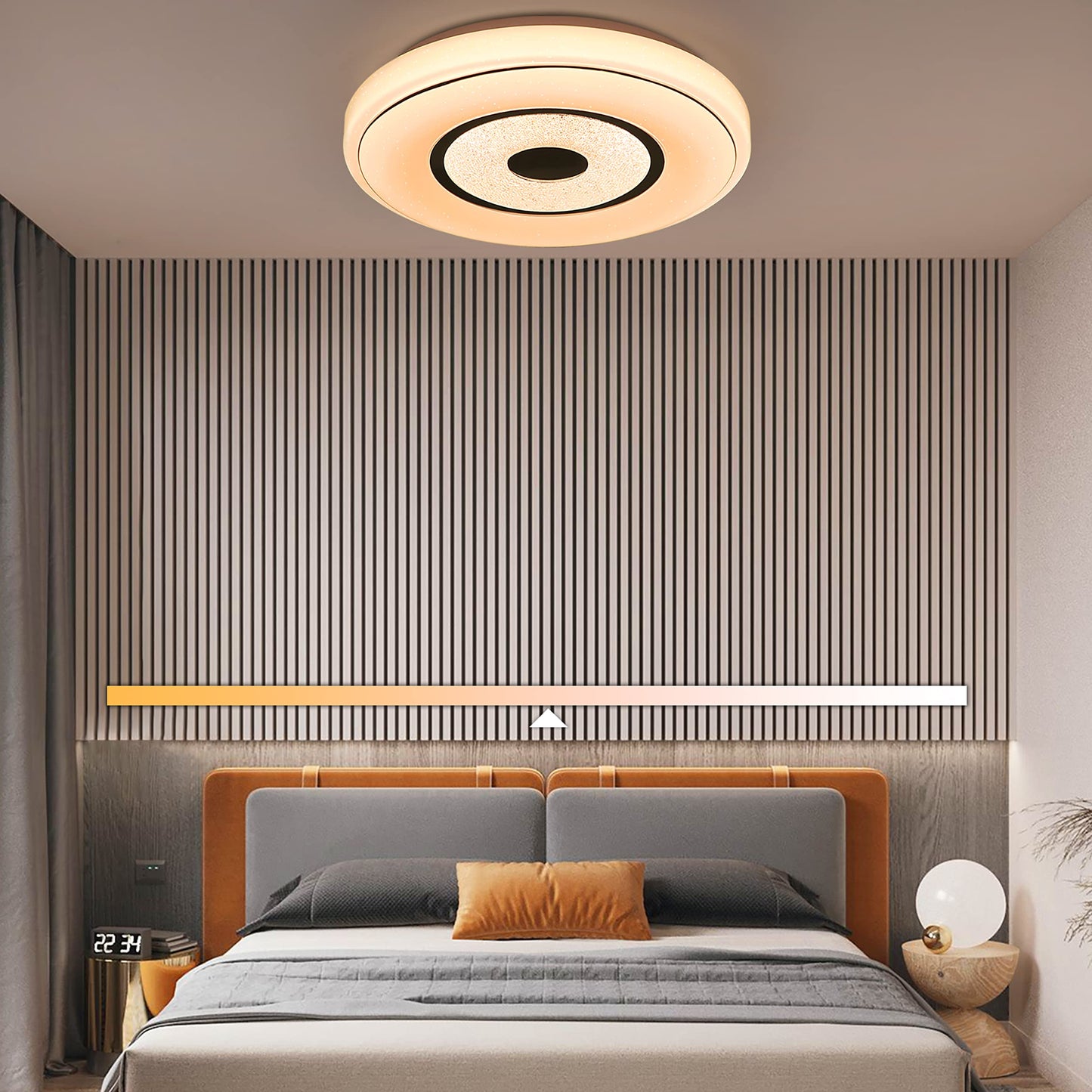 ZMH LED Deckenleuchte Deckenlampe Dimmbar mit Fernbedienung: 30CM Rund K¨¹chenlampe 18W Schlafzimmerlampe Sternenhimmel Deckenbeleuchtung Wohnzimmer Flur B¨¹ro Lampe Decke