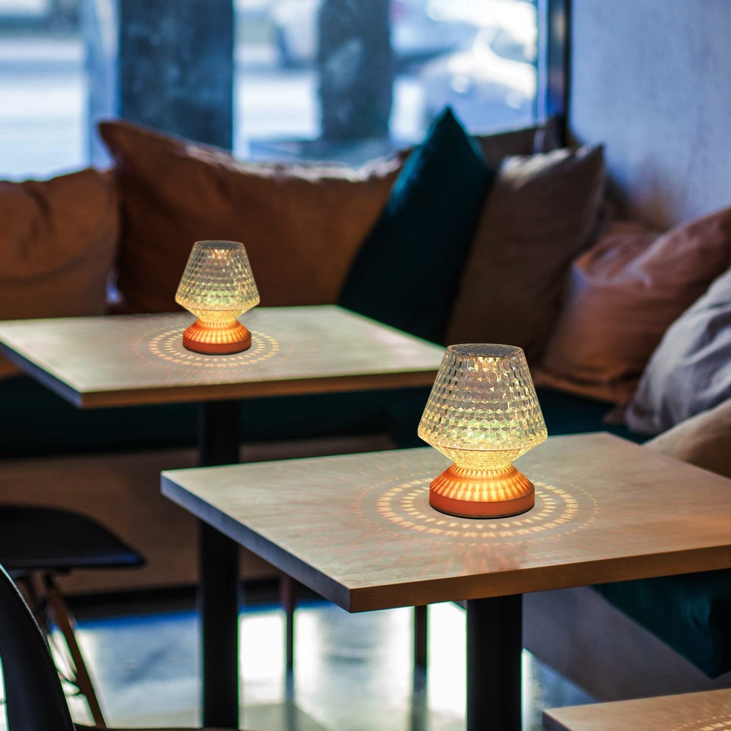 ZMH Tischlampe Kabellos LED Nachttischlampe touch - Kristall Lampe akku Tischleuchte dimmbar 16 Farben Nachttischleuchte batteriebetrieben mit Fernbedienung f¨¹r Wohnzimmer Valentinstag Deko 1 St¨¹ck