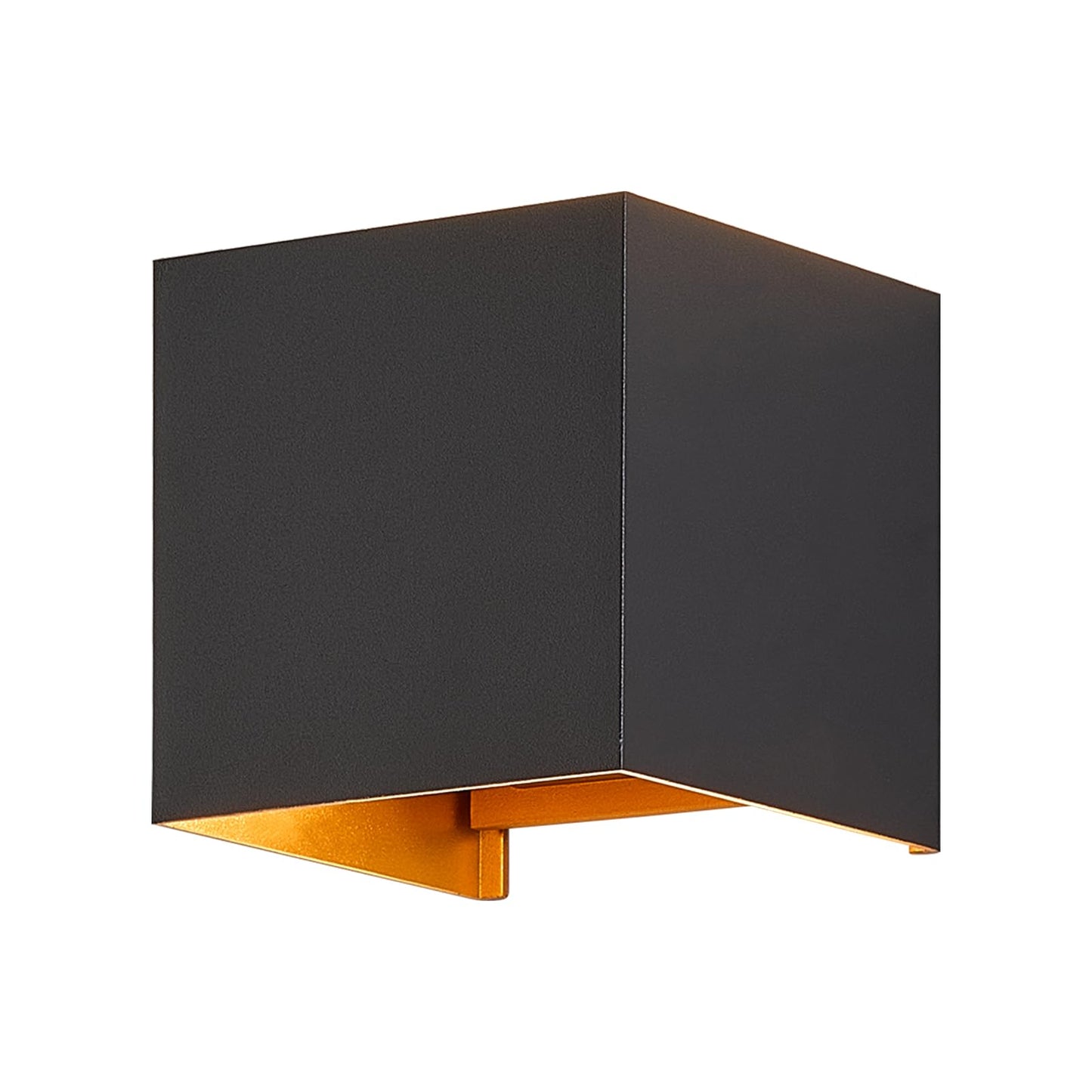 ZMH LED Wandleuchte innen Wandlampe au?en: Au?enwandleuchten Schwarz Gold Up Down Leuchten Aussen 5W IP65 Au?enlampe Warmwei? eckig Aussenlampe Wand Au?enleuchte Wandstrahler f¨¹r Yard Garten