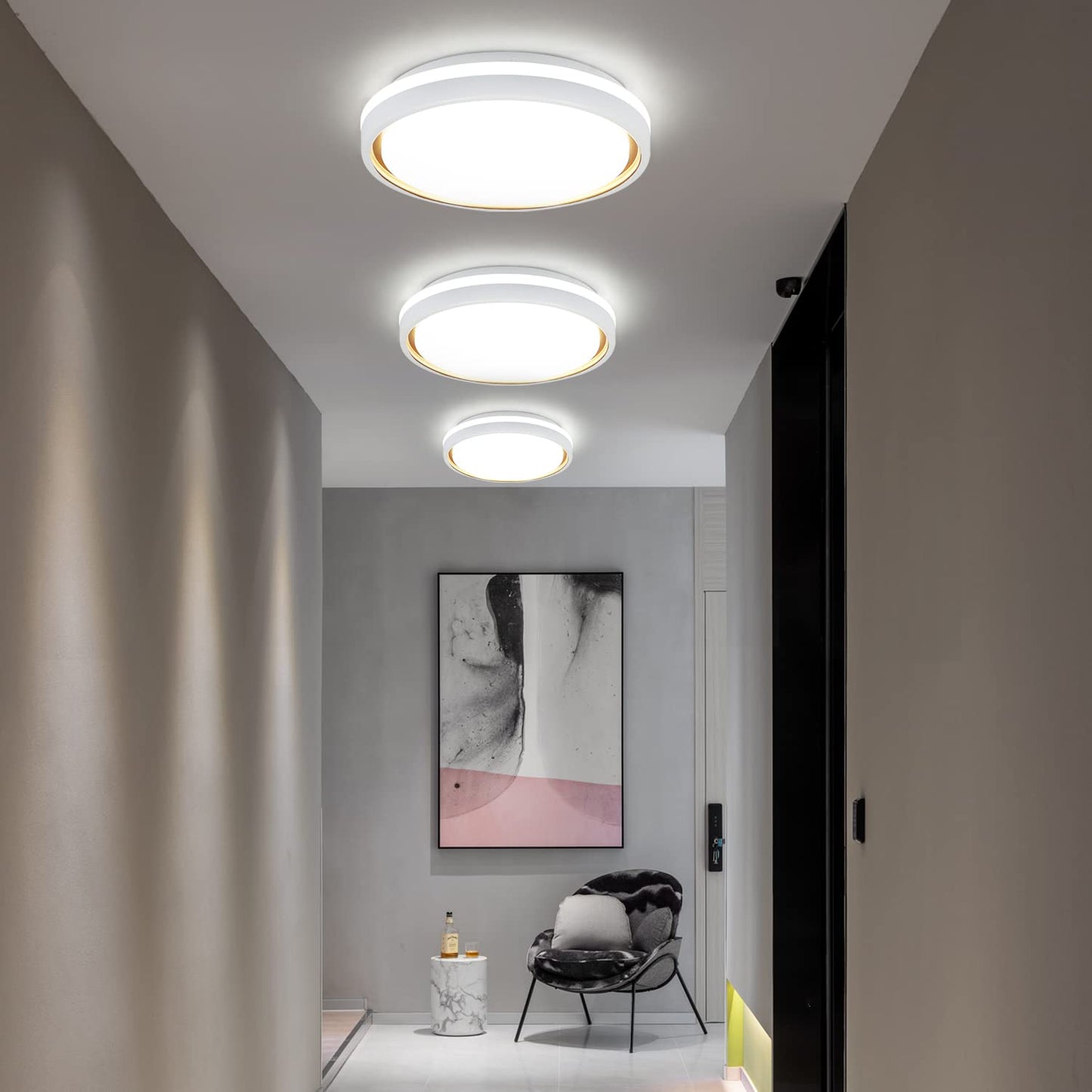 ZMH Deckenlampe LED Deckenleuchte Schlafzimmer - ?30cm Schlafzimmerlampe Dimmbar mit Fernbedienung 18W Modern Rund Wohnzimmerlampe Wei? Gold Deckenbeleuchtung f¨¹r Wohnzimmer K¨¹che Flur Esszimmer