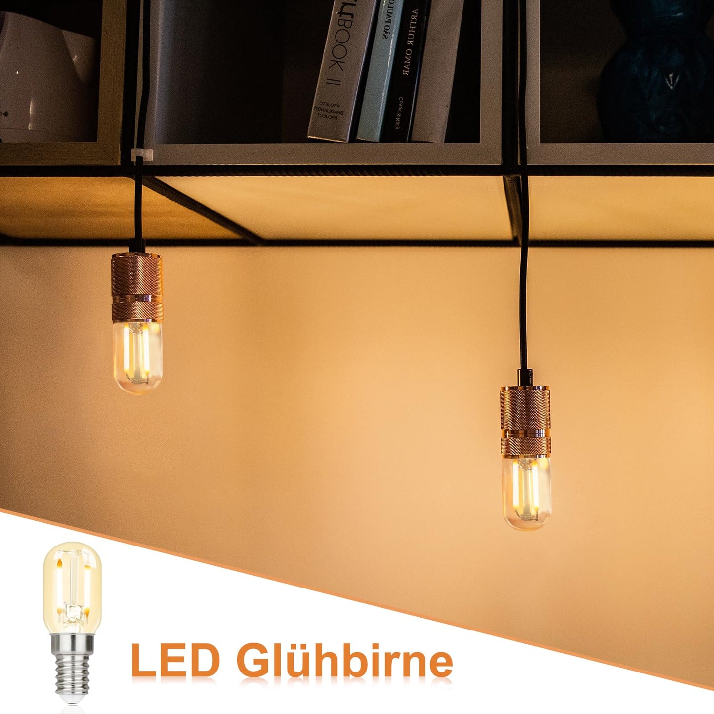 ZMH 2er pack E14 LED Warmweiss Gl¨¹hbirne - Vintage LED Lampen T22 Retro Birne 2W 2700K Warmwei? Edison Leuchtmittel E14 Lampenfassung K¨¹hlschranklampe Light Bulb Energiesparlampe - Nicht Dimmbar