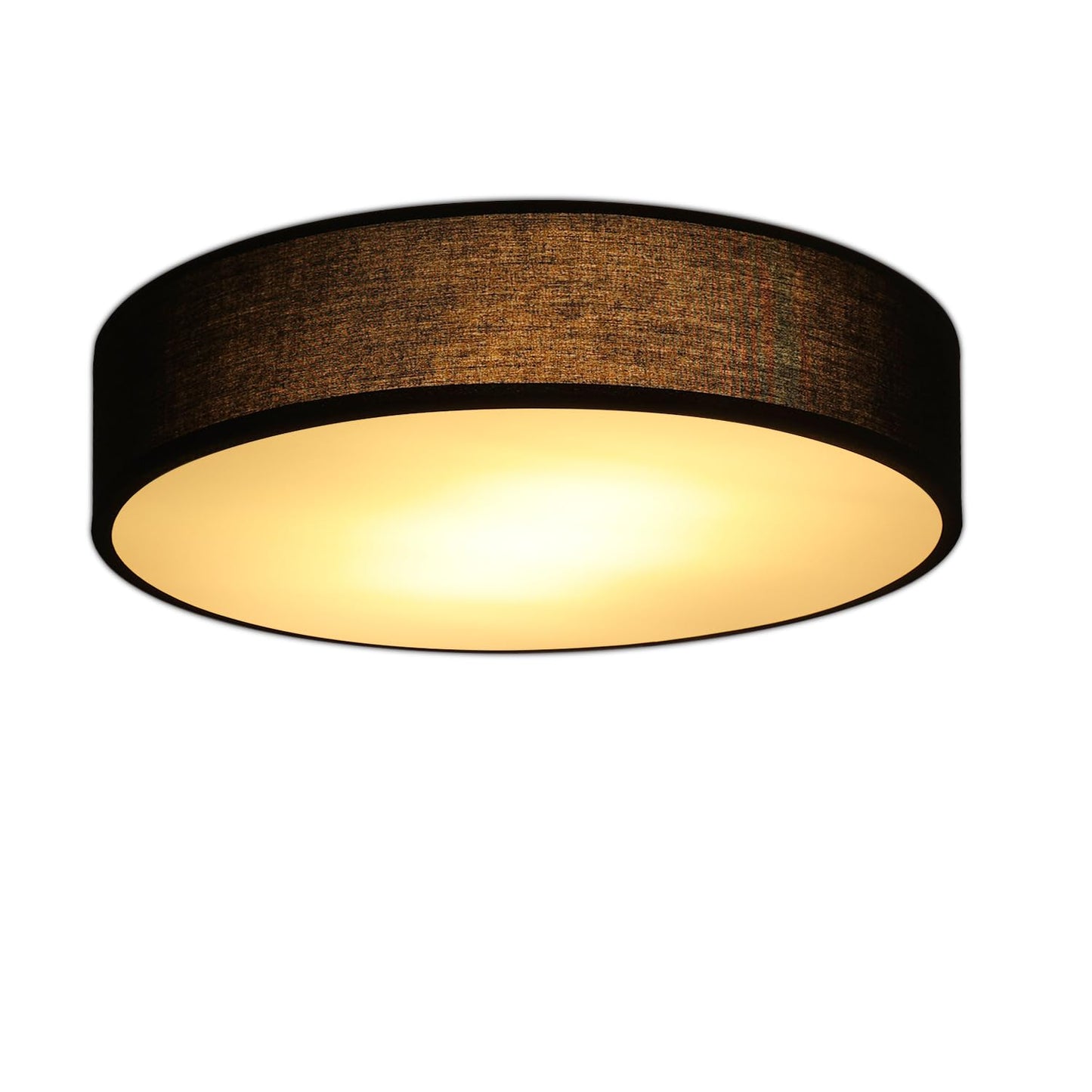 ZMH ZMH Deckenlampe Rund Deckenleuchte Schlafzimmer - Schwarz 30CM Stoff Schlafzimmerlampe Modern Wohnzimmerlampe 1 Flammig E27 K¨¹chenlampe mit Stoffschirm Flurlampe f¨¹r Wohnzimmer K¨¹che Flur