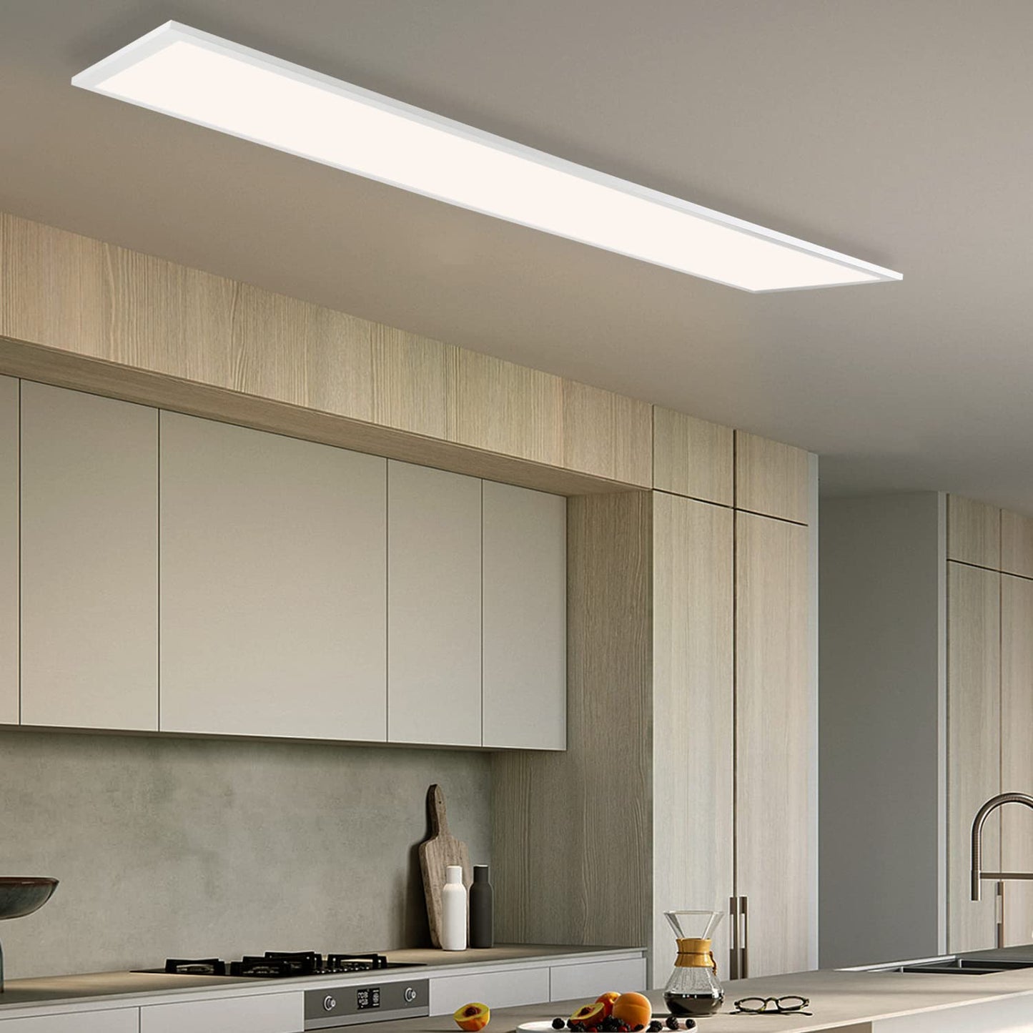 ZMH LED Deckenleuchte Dimmbar Panel Deckenlampe 120x30 cm mit Fernbedienung 48W Deckenpanel Wohnzimmerlampe 3840LM Modern Nachtlicht Schlafzimmerlampe Wei? B¨¹roleuchte f¨¹r B¨¹ro K¨¹che flur