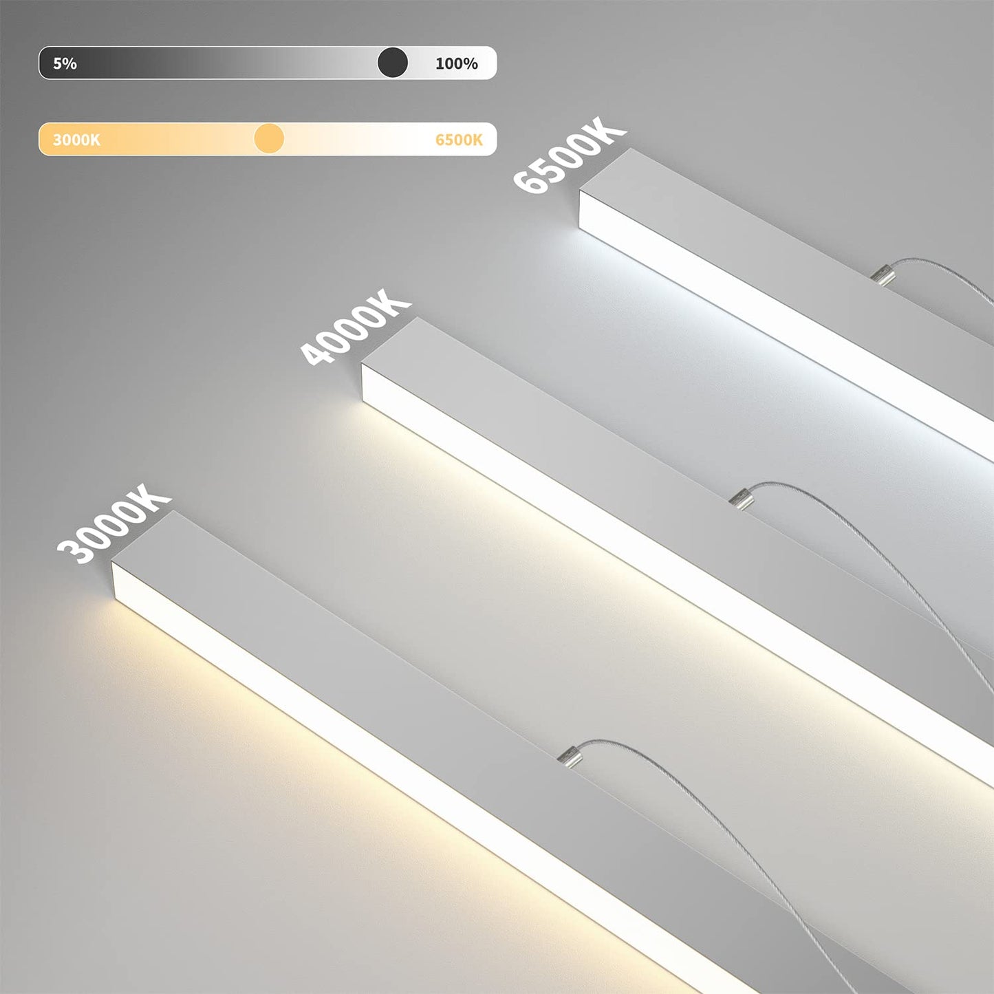 ZMH LED Pendelleuchte Esstisch H?ngelampe Dimmbar - 32W Modern Esstischlampe H?ngend 107CM H?henverstellbar mit Fernbedienung H?ngeleuchte Lang Linear Design f¨¹r Esszimmer B¨¹ro Wohnzimmer