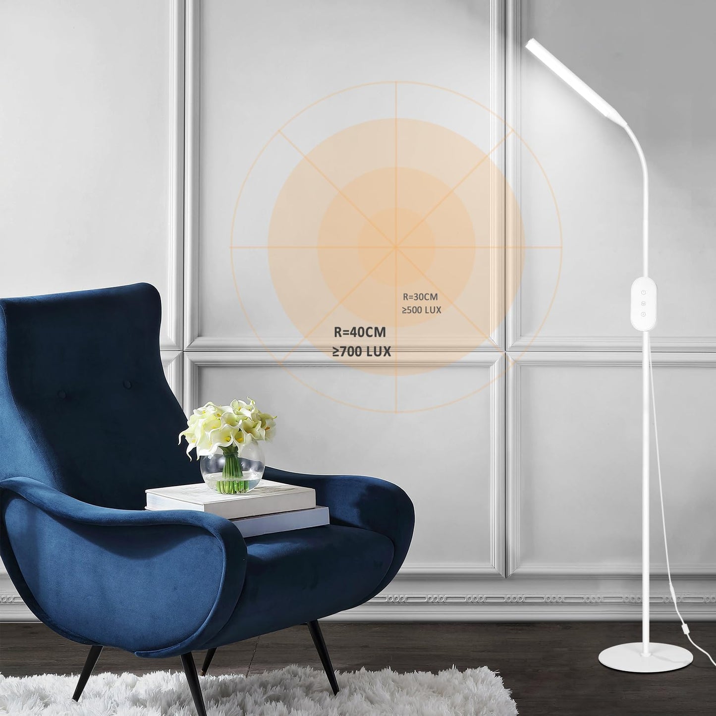 ZMH LED Stehlampe Standleuchte Dimmbar - Stehleuchte Leselampe B¨¹ro Standlampe Schlafzimmer Schwarz 178CM Modern Touch 9W Lesestehlampe mit Timer und Memory Funktion f¨¹r Wohnzimmer
