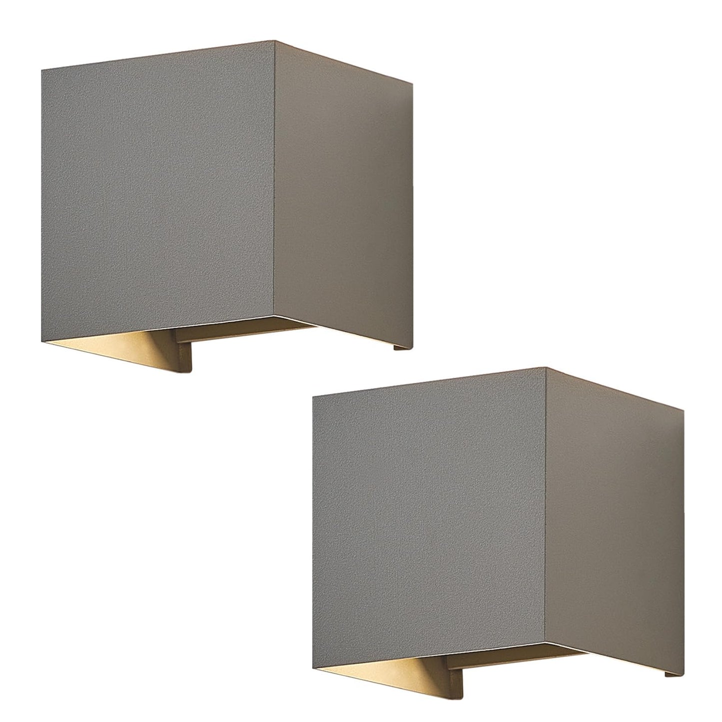 ZMH LED Wandleuchte Aussen Wandlampe innen - 2 St¨¹ck Au?enwandleuchten Grau 5W IP65 Wasserdicht Au?enlampe Wand Aussen Wandbeleuchtung Au?enleuchte Wandstrahler f¨¹r Treppenhaus Hauswand Flur