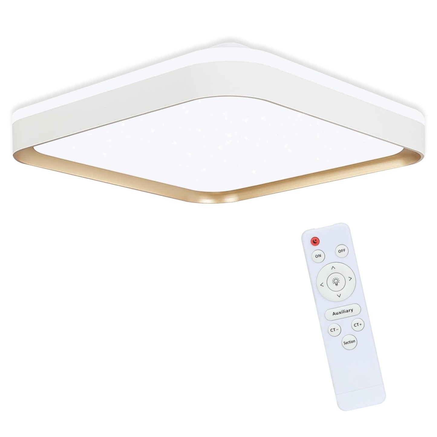 ZMH Deckenlampe LED Deckenleuchte Schlafzimmer - Schlafzimmerlampe Dimmbar mit Fernbedienung 30cm K¨¹che Deckenbeleuchtung K¨¹chenlampe Modern 32W Flurlampe Quadratisch Wohnzimmerlampe Wei? f¨¹r Flur