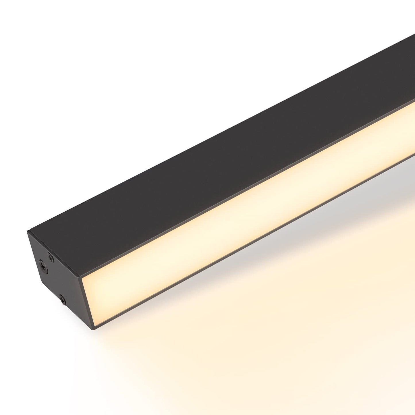ZMH Deckenlampe LED Deckenleuchte Wohnzimmer - 53.6CM Wohnzimmerlampe Lang Schwarz Schlafzimmerlampe Modern Dimmbar mit Fernbedienung 17W Deckenbeleuchtung Panel f¨¹r Schlafzimmer