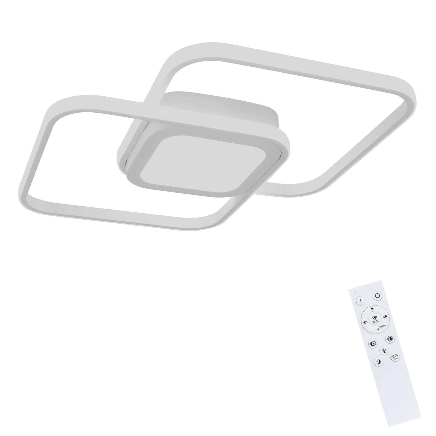 ZMH LED Deckenleuchte Deckenlampe Dimmbar - Modern 48W Wei? Schlafzimmerlampe mit Fernbedienung Metall Design Wohnzimmerlampe f¨¹r Schlafzimmer Wohnzimmer K¨¹che Esszimmer