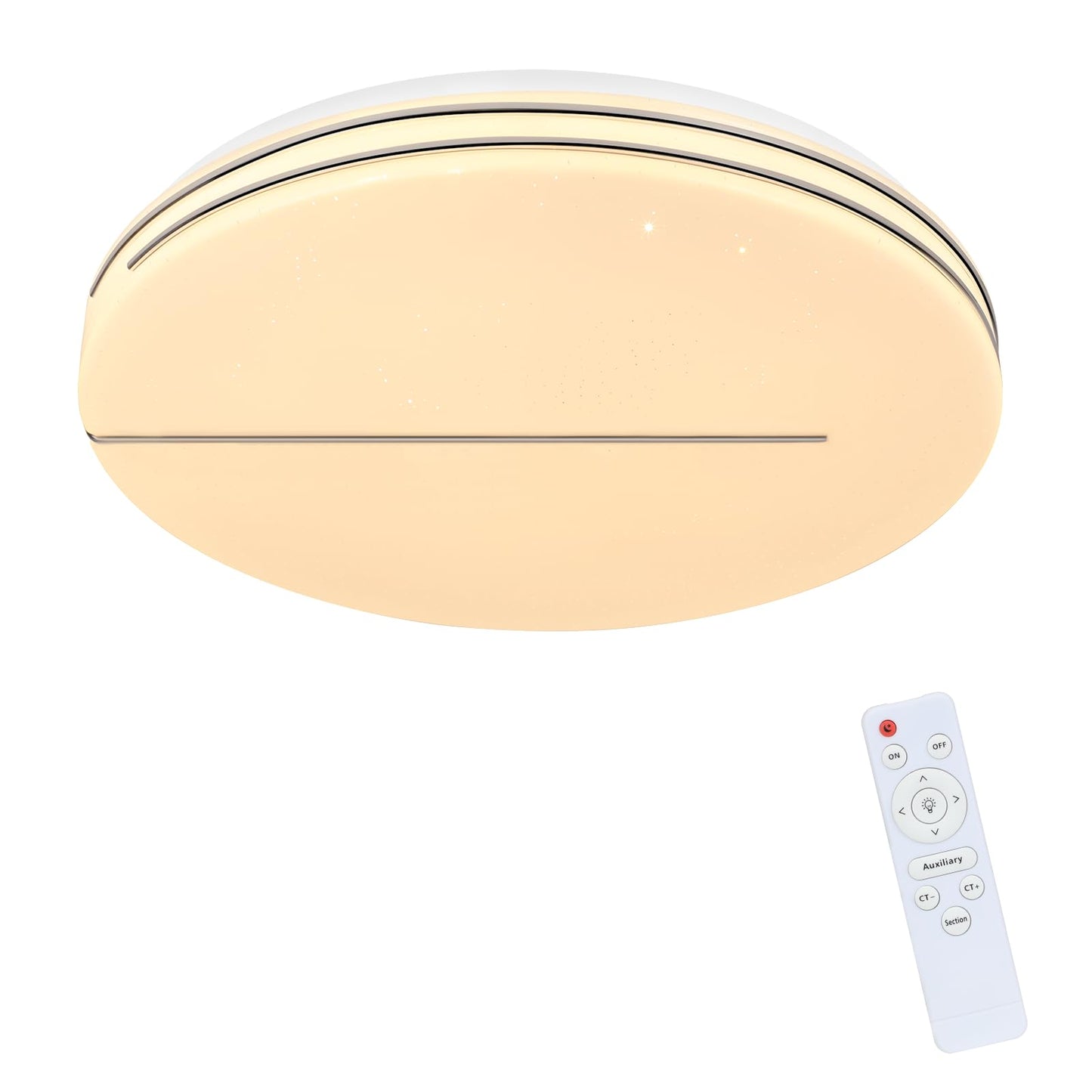 ZMH Deckenlampe LED Deckenleuchte Wohnzimmer - ?40cm Wohnzimmerlampe Dimmbar mit Fernbedienung 44W Schlafzimmerlampe Sternenhimmel Modern Schlafzimmer Deckenbeleuchtung Rund f¨¹r K¨¹che Flur
