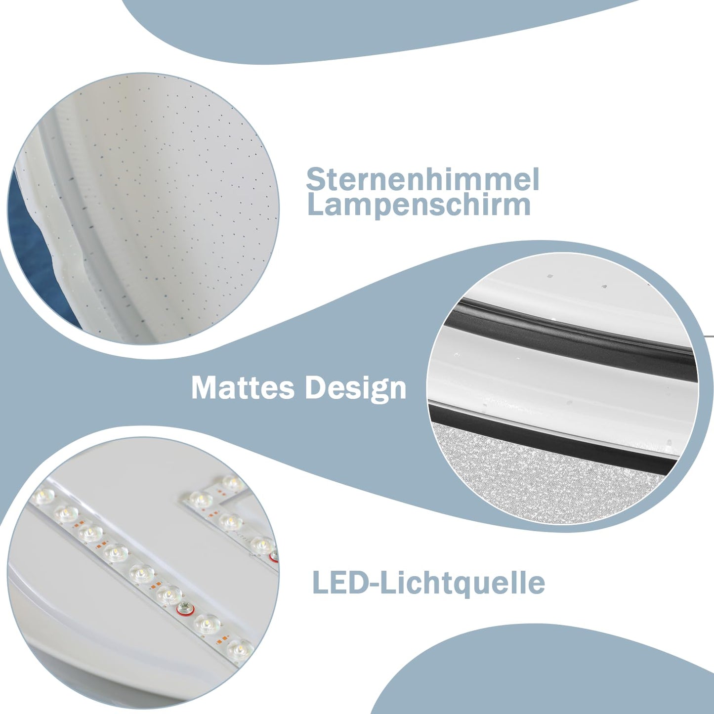ZMH Deckenlampe LED Deckenleuchte Schlafzimmer - 23W Schlafzimmerlampe Dimmbar mit Fernbedienung ?27cm K¨¹chenlampe Sternenhimmel Modern K¨¹che Deckenbeleuchtung Rund f¨¹r Wohnzimmer Flur