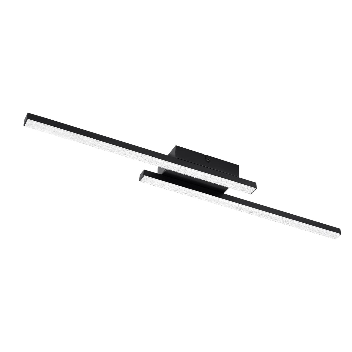 ZMH LED Deckenleuchte Deckenlampe Schwarz Wohnzimmer - Flurlampe Warmwei? Schlafzimmerlampe 18W 61.5cm Wohnzimmerlampe 3000K Kristall Modern Decke Lampe Deckenbeleuchtung f¨¹r Flur K¨¹che