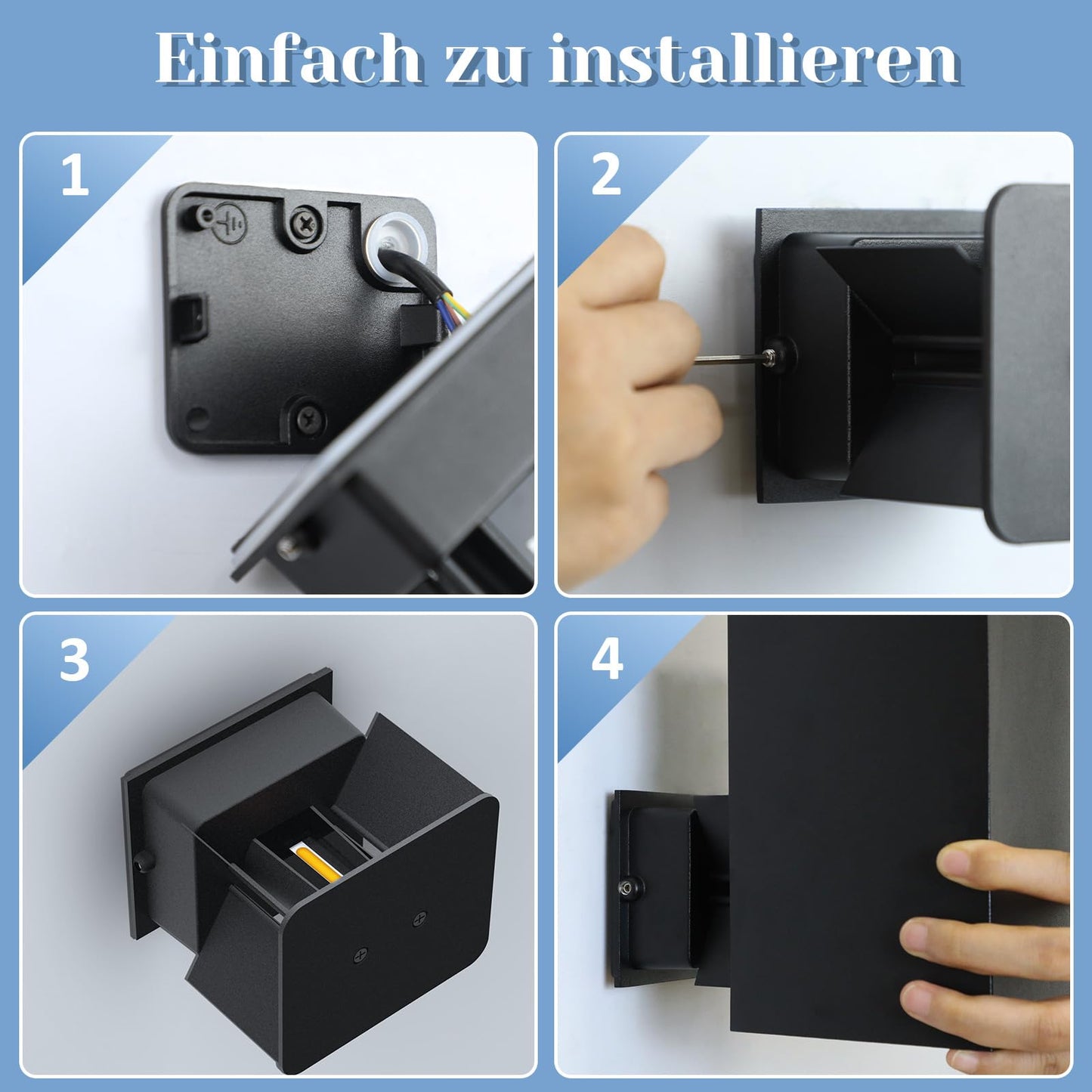 ZMH Wandleuchte aussen LED Wandlampe innen: Aussenlampe Wand Au?enwandleuchten Schwarz Wandbeleuchtung Au?enlampe Hauswand 5W IP65 Warmwei? 3000K Wandstrahler Up Down Au?enleuchte f¨¹r Garten