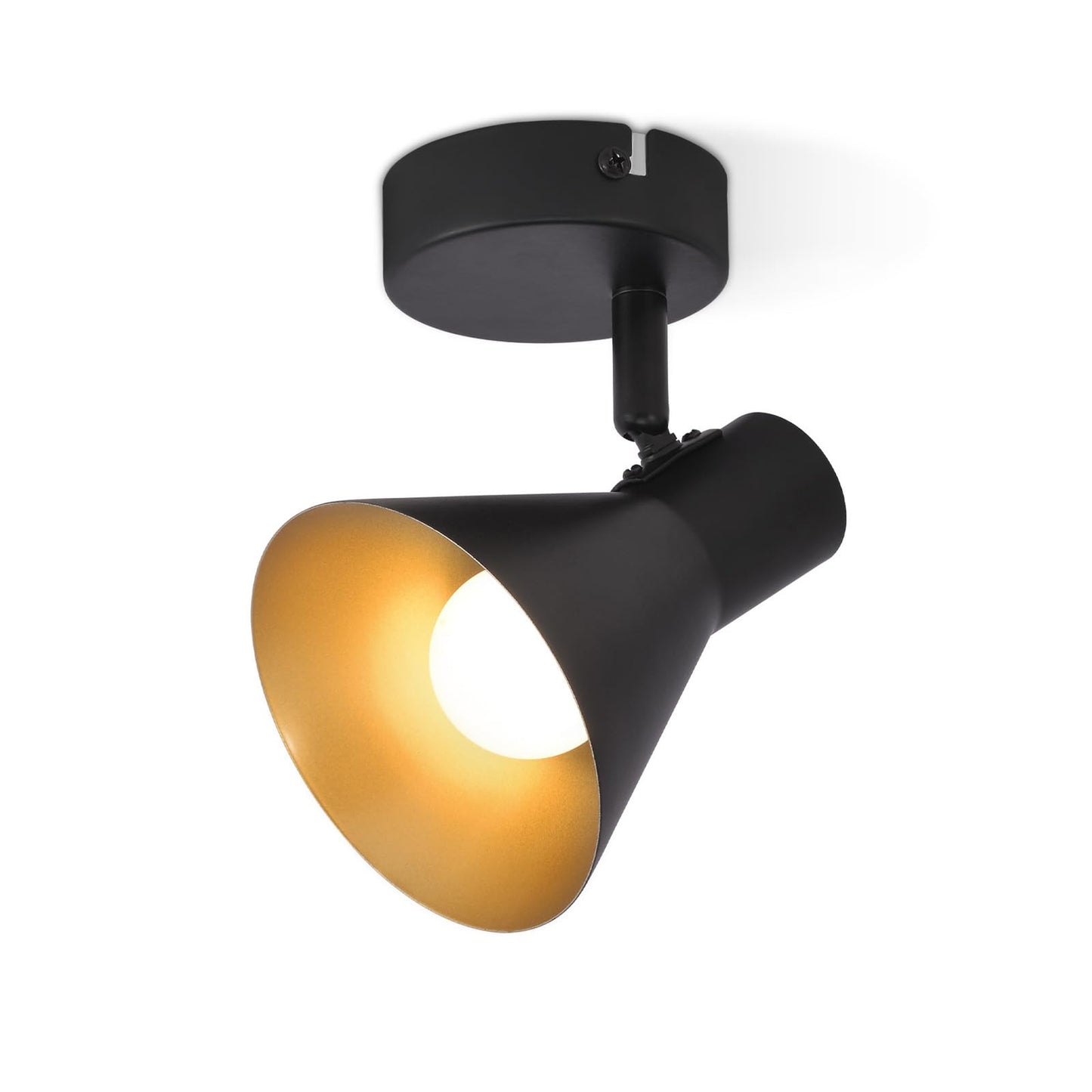ZMH Deckenlampe K¨¹che Deckenstrahler Schwarz: 1 Flammig Deckenleuchte Flur E14 Vintage K¨¹chenlampe Schwenkbar 330¡ã Industrial Flurlampe Retro Strahler Deckenspot Metall f¨¹r Schlafzimmer Ankleidezimmer