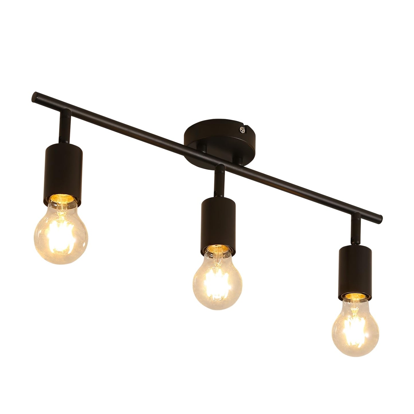 ZMH Deckenstrahler 3 Flammig Deckenleuchte Schwarz - E27 Flur Deckenspot Vintage Deckenlampe Schwenkbar 350¡ã Spots Industrial k¨¹chenlampe f¨¹r K¨¹che Wohnzimmer Schlafzimmer (ohne Leuchtmittel)