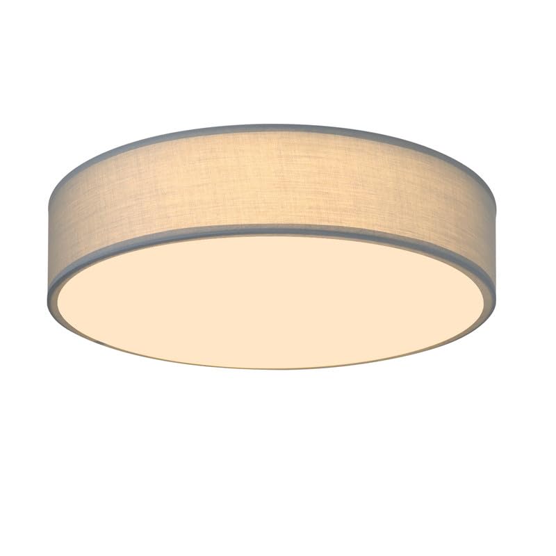 ZMH 2er Deckenlampe Schlafzimmer Deckenleuchte Rund - 1 Flammig E27 Wohnzimmerlampe Stoff Modern Schlafzimmerlampe Grau K¨¹chenlampe mit Stoffschirm Flurlampe f¨¹r Wohnzimmer K¨¹che Flur ?30CM
