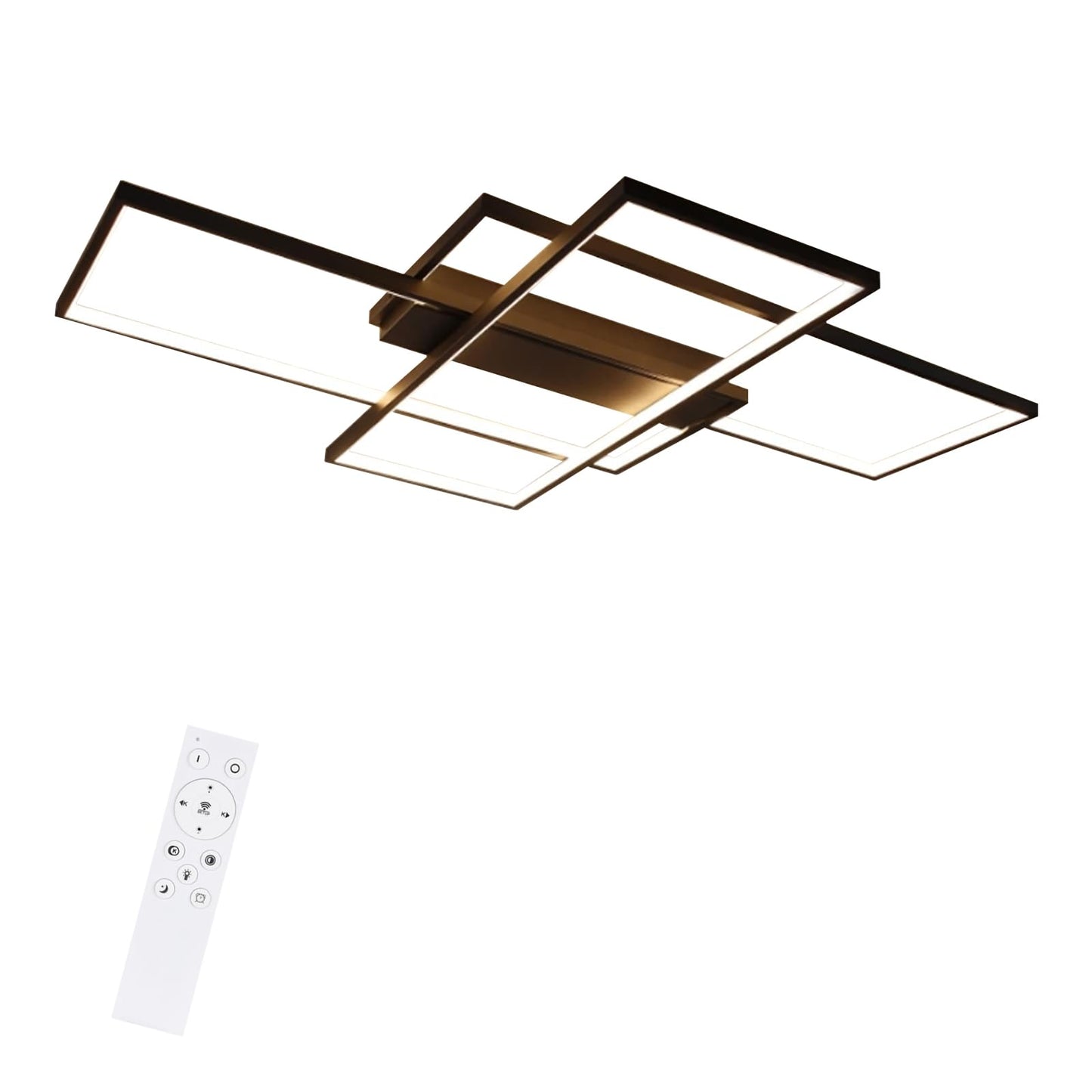 ZMH LED Deckenlampe Wohnzimmer Deckenleuchte - 100cm Dimmbar Wohnzimmerlampe Modern Schwarz Schlafzimmerlampe 88W Geometrisch Multifunktional Deckenbeleuchtung f¨¹r Schlafzimmer Flur B¨¹ro und Balkon