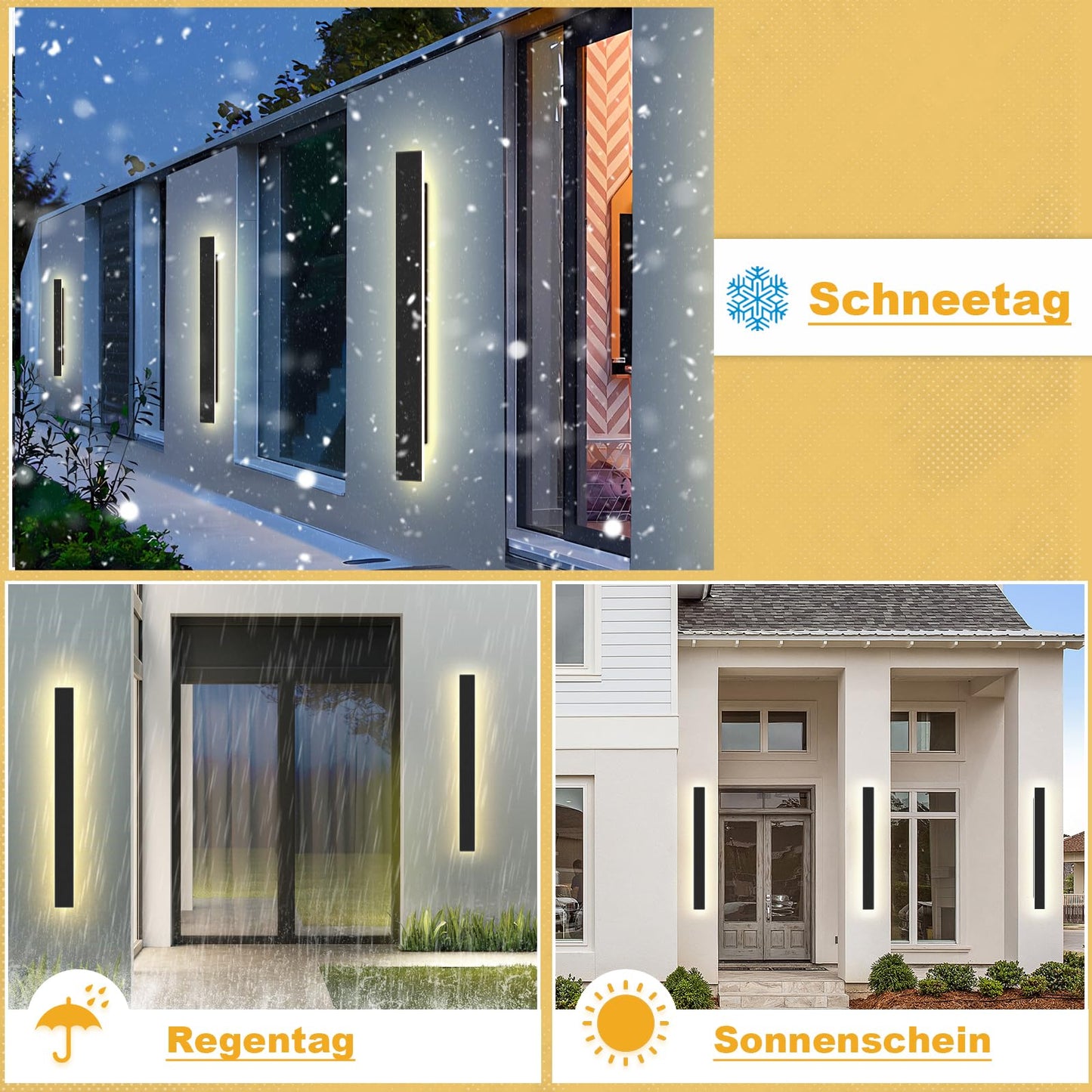 ZMH Wandlampe LED Wandleuchte Aussen: 100CM Au?enlampe 26W 4000K Au?enleuchte Wand Modern Schwarz Au?enwandleuchte IP65 Wasserdicht Lang Flurlampe Innen f¨¹r Badezimmer Flur Treppenhaus Hauswand