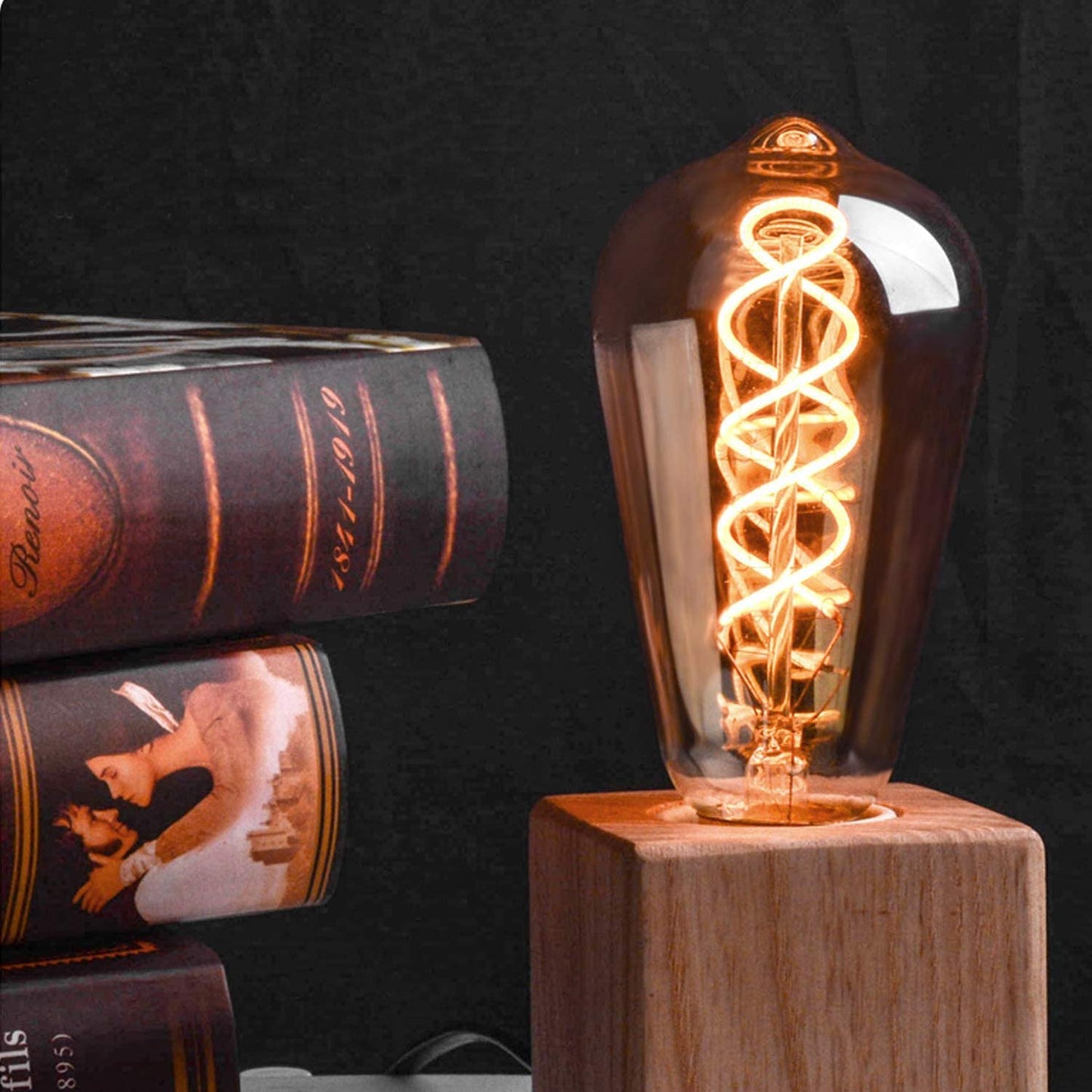 ZMH 1X Edison Gl¨¹hbirne E27 LED Vintage - Retro Dekorative Leuchtmittel 4W - ST64 LED Spiral Filament Lampen 2200K Warmweiss Licht Antike Glas Gl¨¹hlampe f¨¹r Haus Caf¨¦ Bar Restaurant