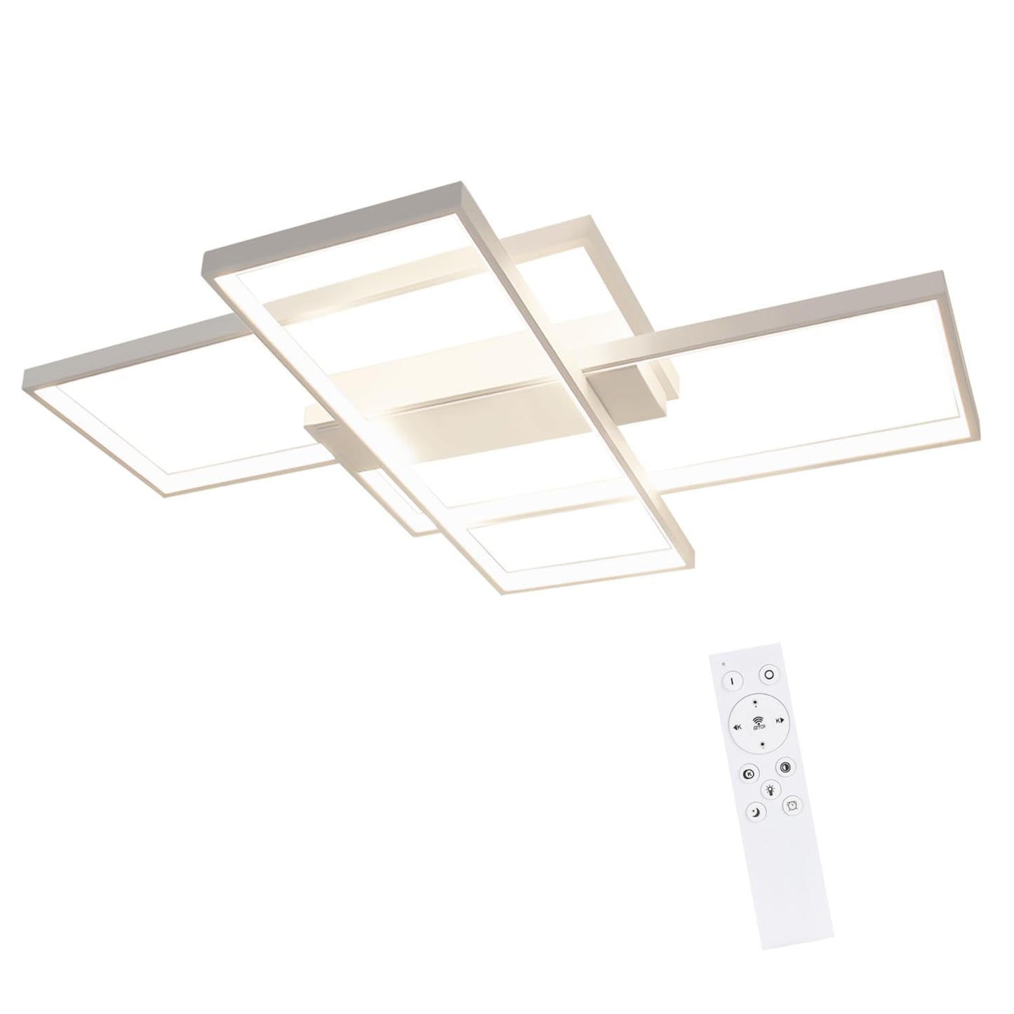 ZMH Deckenlampe LED Deckenleuchte Wohnzimmerlampe - 100cm Schlafzimmerlampe Dimmbar mit Fernbedienung 88W Wohnzimmer Deckenbeleuchtung Modern K¨¹chenlampe Gro? Wei? f¨¹r Schlafzimmer Esszimmer K¨¹che