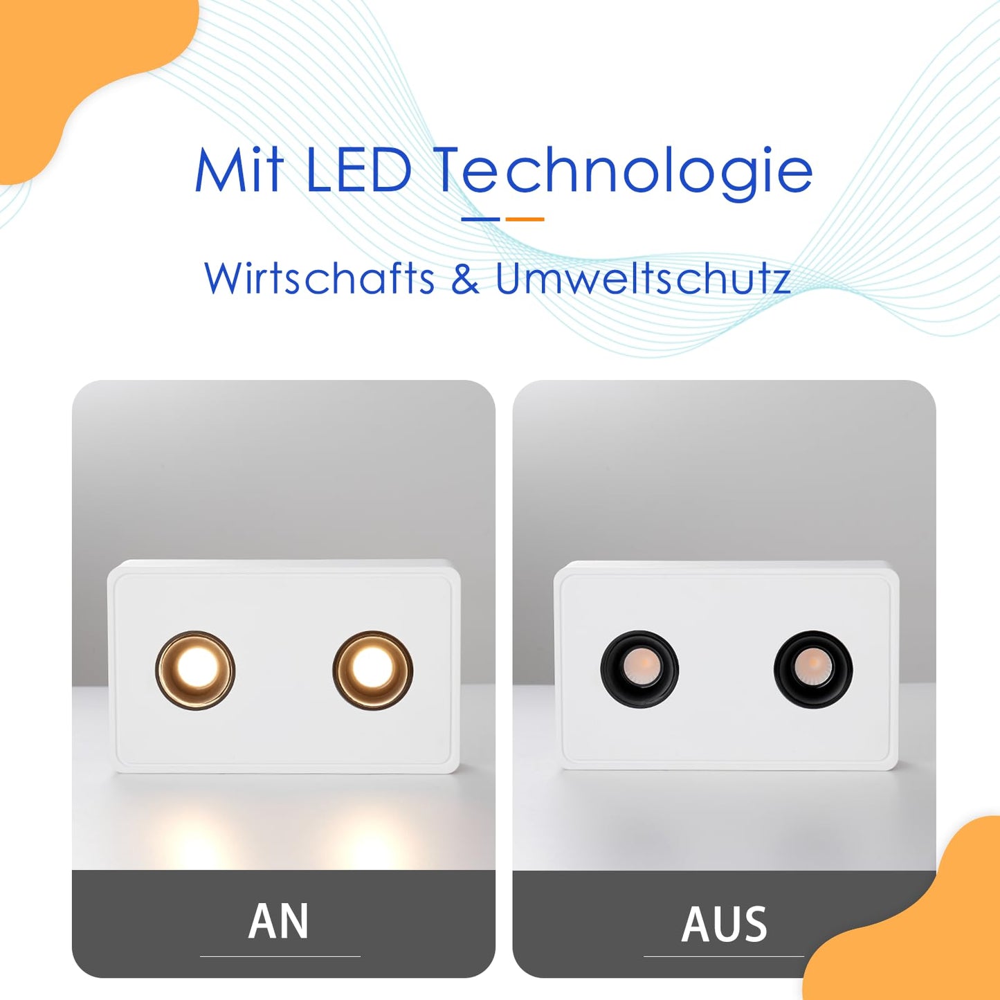 ZMH Spots Deckenleuchte LED Aufputz - Wei? Aufbaustrahler mit 2 Flammig Deckenspots 14W Warmwei? Deckenstrahler Eckig Modern Spotbaken Flach Aufbauspot f¨¹r K¨¹che Wohnzimmer Esszimmer Korridor Flur