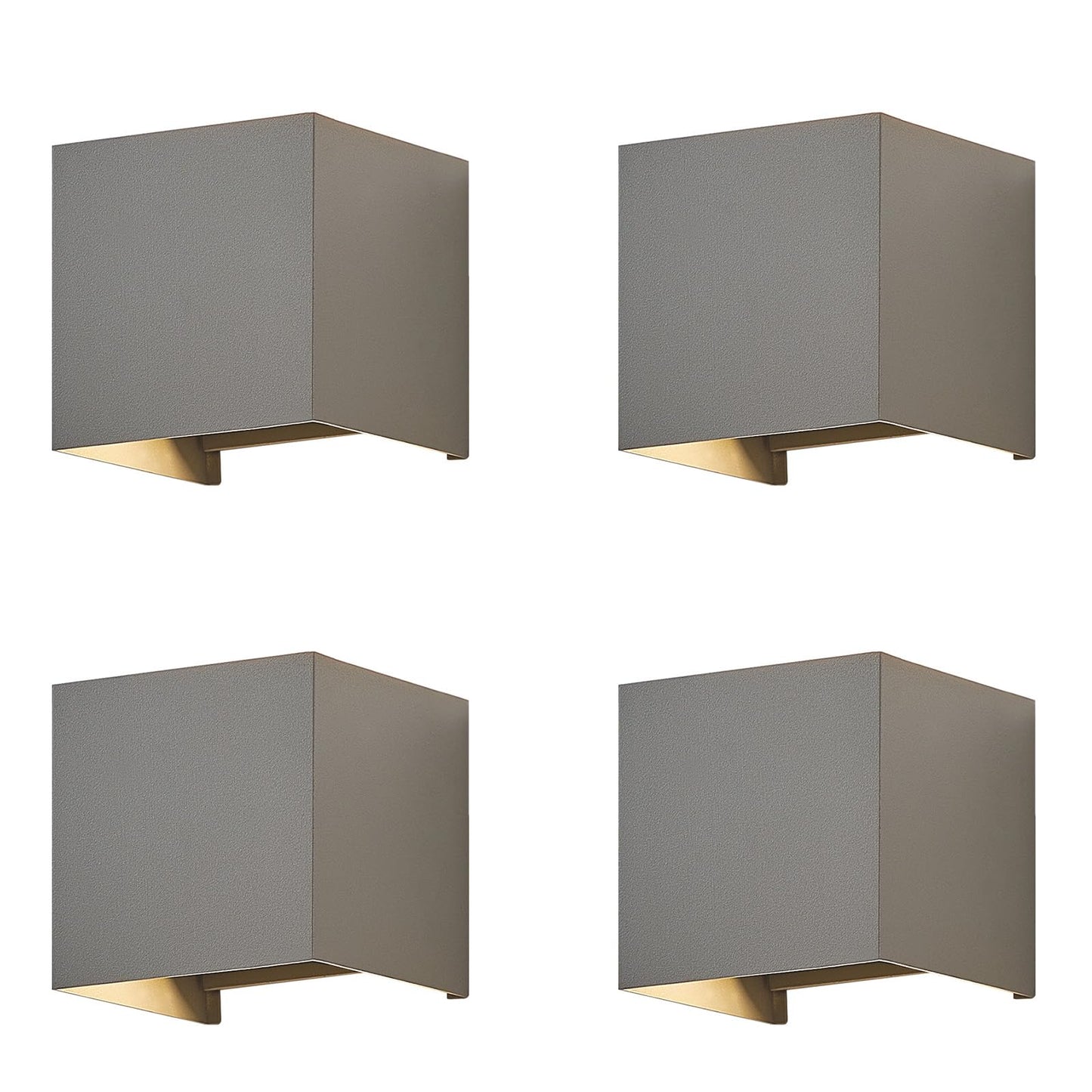 ZMH LED Wandleuchte Aussen Wandlampe innen - 4 St¨¹ck Au?enwandleuchten Up Down Leuchte Aussen 5 W IP65 Wasserdicht Au?enlampe Wand Wandbeleuchtung Grau Au?enleuchte Wandstrahler f¨¹r Hauswa