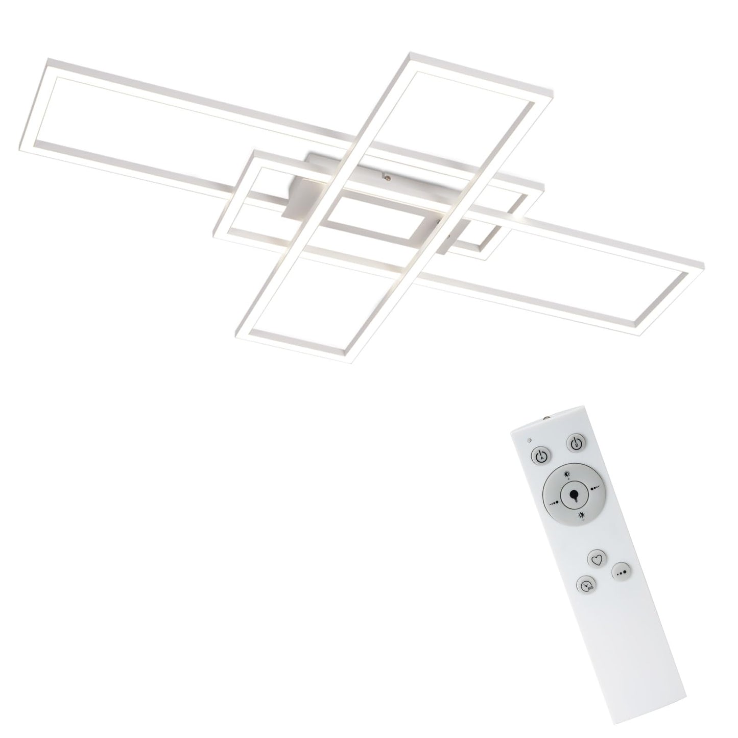 ZMH Deckenlampe LED Deckenleuchte Dimmbar - 50W Wohnzimmerlampe Wei? mit Fernbedienung Modern Design Schlafzimmerlampe Wohnzimmer Schlafzimmer Deckenbeleuchtung Geometrisch f¨¹r K¨¹che Flur
