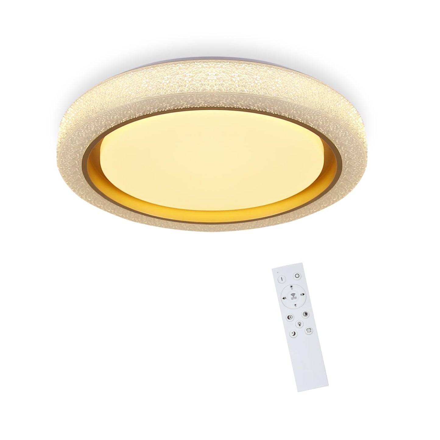 ZMH Deckenlampe Led Deckenleuchte Dimmbar Wohnzimmer - 46W Wohnzimmerlampe Modern Schlafzimmerlampe Kristall mit Fernbedienung K¨¹chenlampe 40CM Deckenbeleuchtung f¨¹r Schlafzimmer K¨¹che Esszimmer