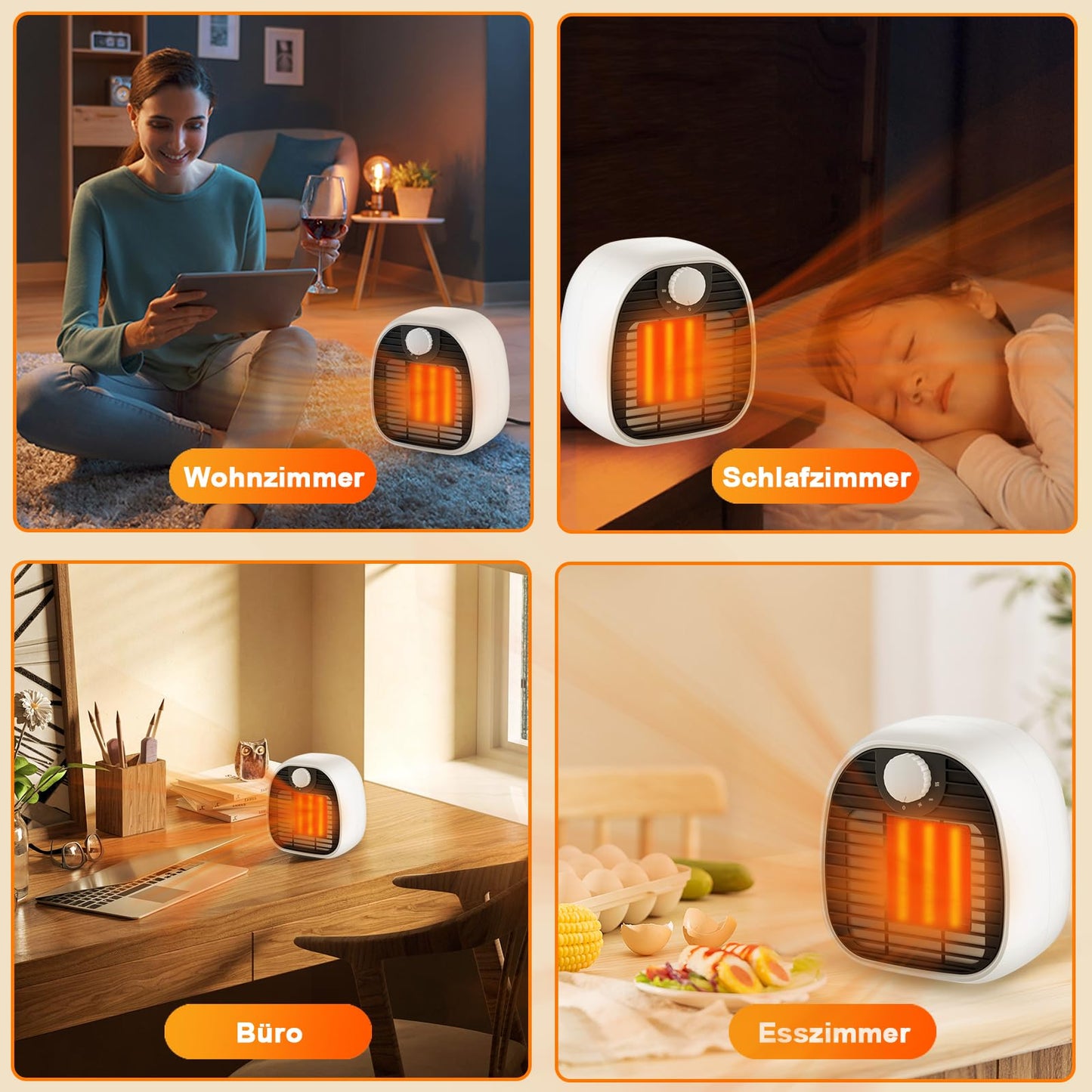 ZMH Heizl¨¹fter Energiesparend Heizstrahler Keramik - 1000W 3 Modi Elektroheizung Klein Heizger?t Leise Mini mobiler Heizofen Wei? Steckdose f¨¹r Wohnzimmer Schlafzimmer B¨¹ro