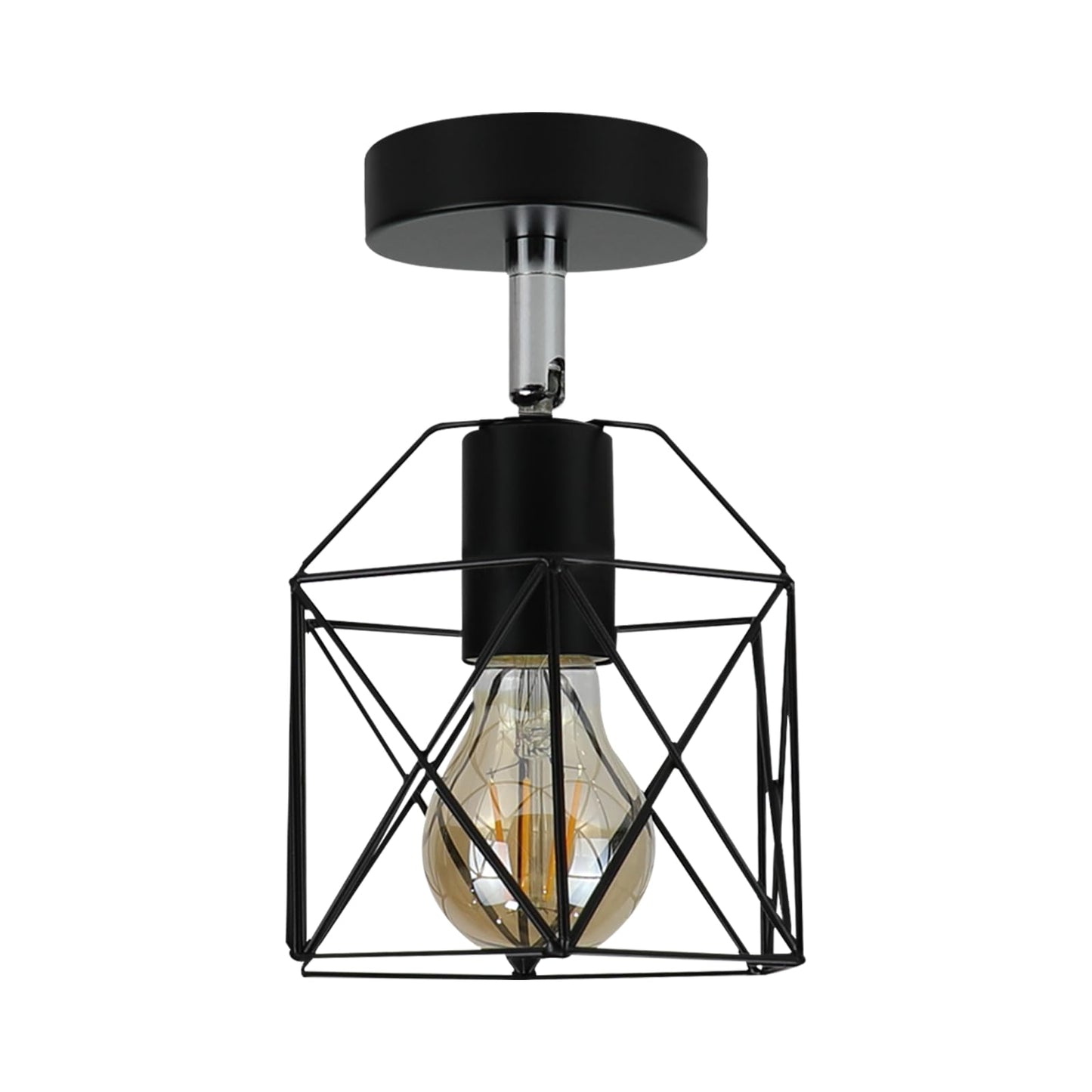 ZMH Deckenlampe 2ER Vintage Deckenleuchte Retro - E27 Flurlampe Retro Schlafzimmerlampe Schwarz Metall Flur Industrial Deckenbeleuchtung f¨¹r Wohnzimmer Treppenhaus Balkon K¨¹che