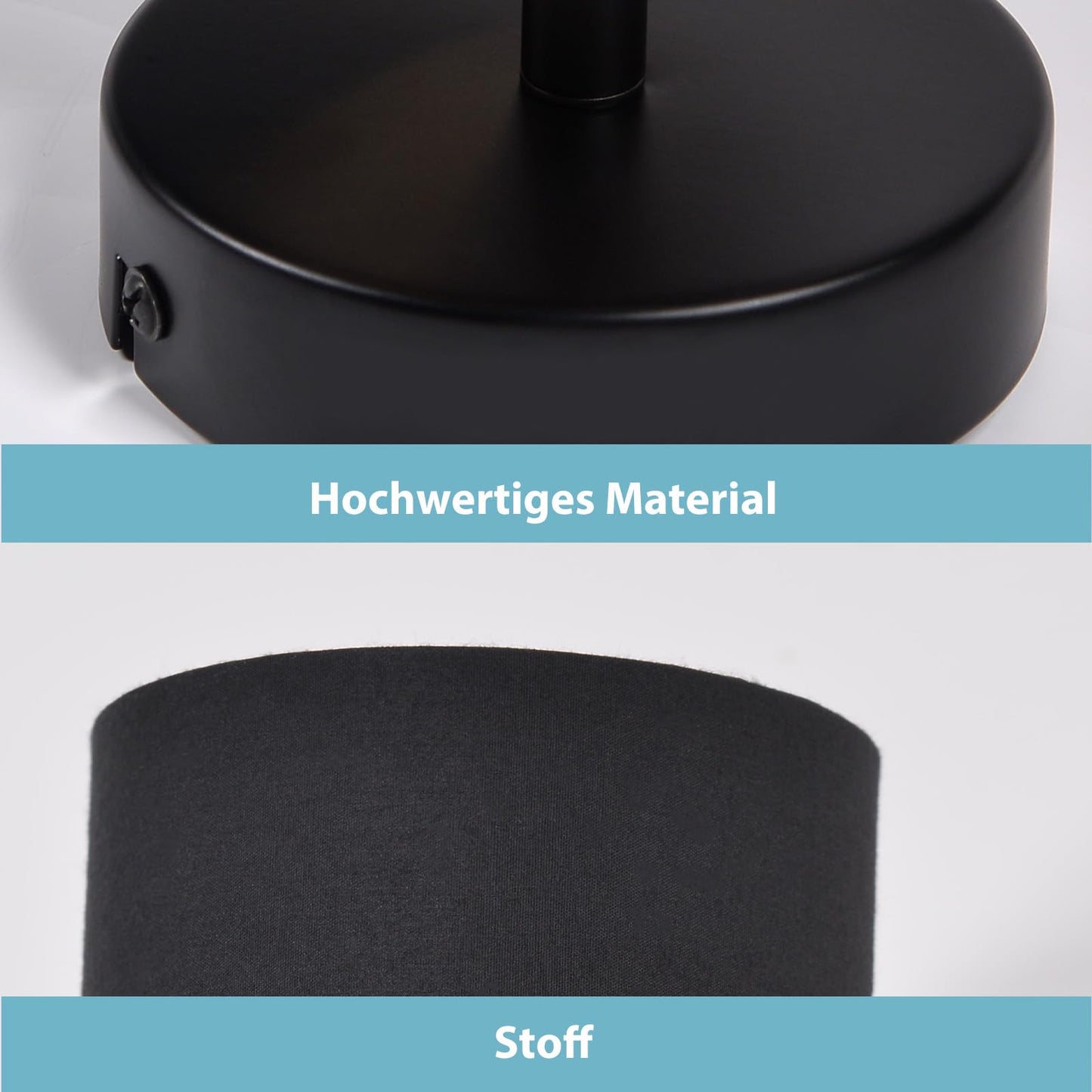 ZMH Deckenlampe 1 Flammig Deckenstrahler Schwarz - Deckenleuchte Vintage Deckenspot E14 Wandstrahler Stoffschrim Schwenkbar 350¡ã MAX.40W f¨¹r Wohnzimmer Schlafzimmer Flur (ohne Leuchtmittel)