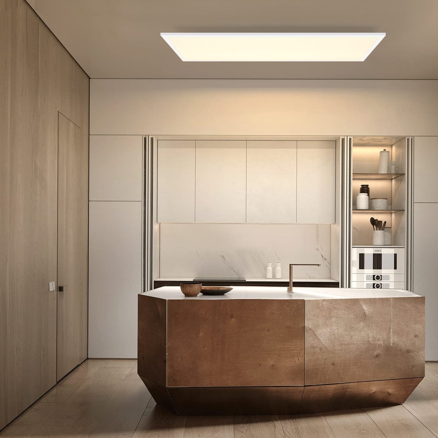 ZMH LED Panel Deckenleuchte Dimmbar - Flach Deckenlampe Wohnzimmer mit Fernbedienung 80x30CM Schlafzimmerlampe 39W K¨¹chenlampe Deckenpanel Modern Wei? B¨¹roleuchte f¨¹r Flur B¨¹ro K¨¹che Schlafzimmer