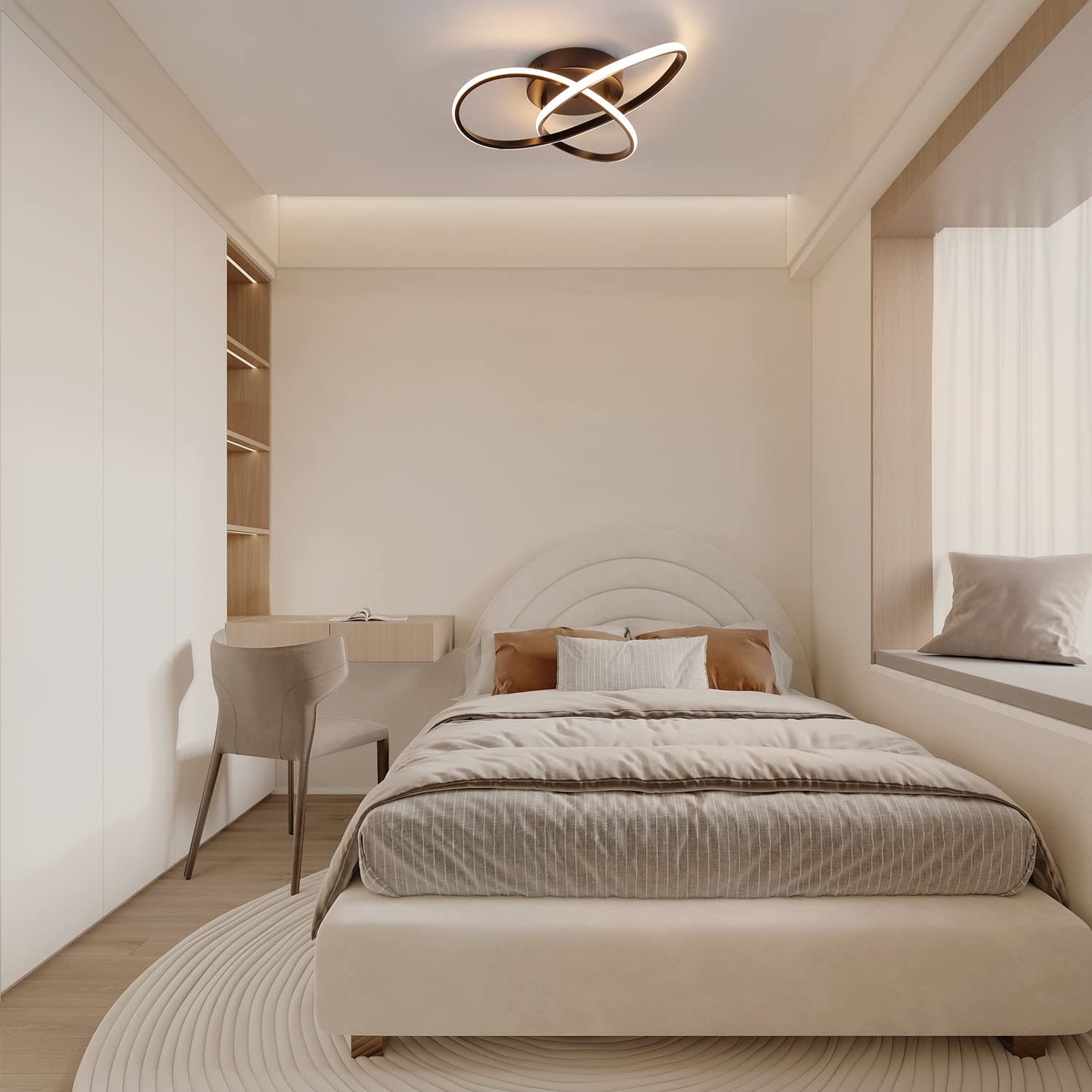 ZMH LED Deckenleuchte Dimmbar Deckenlampe - 33W Wohnzimmerlampe Schwarz mit Fernbedienung Modern Schlafzimmerlampe - 40CM Geometrie Design Lampe f¨¹r Wohnzimmer Schlafzimmer K¨¹che Flur Studio