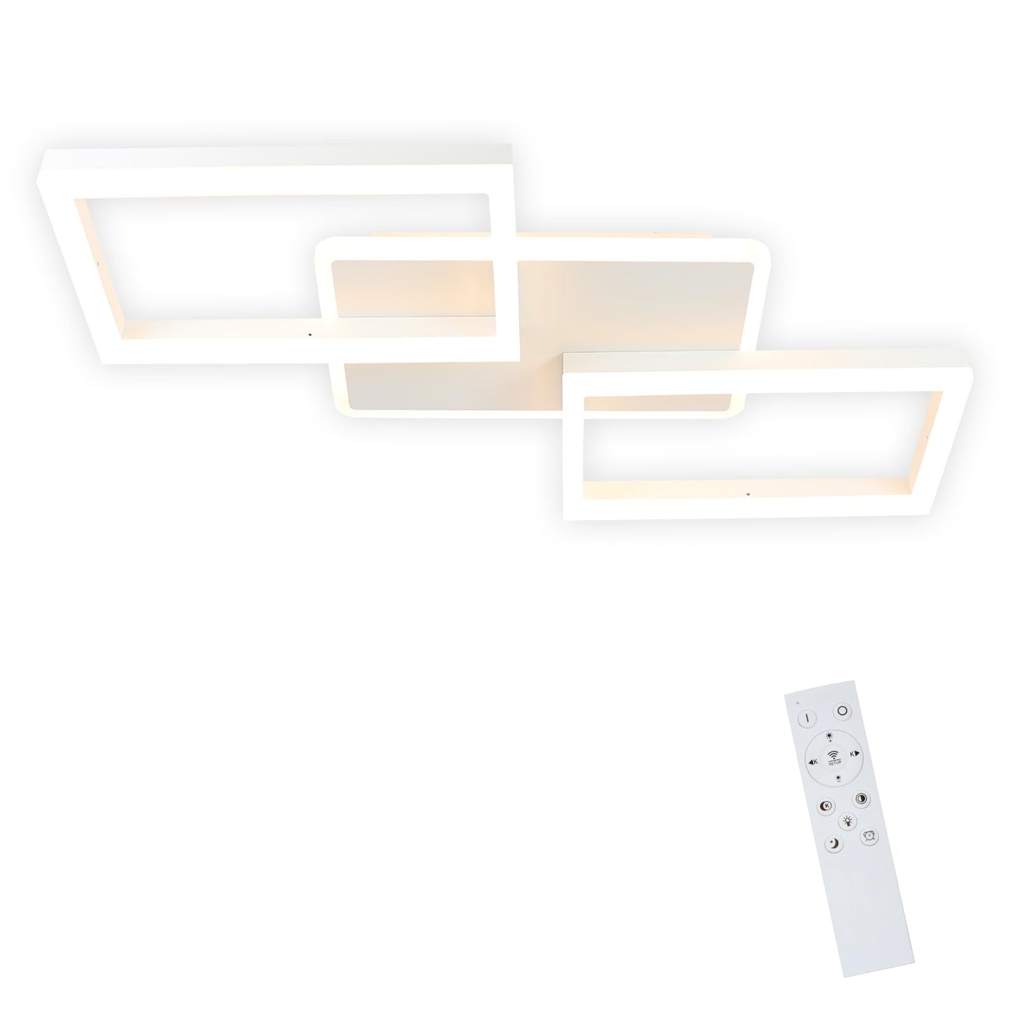 ZMH Deckenlampe LED Deckenleuchte Wohnzimmer - 48W Wohnzimmerlampe Dimmbar mit Fernbedienung Schlafzimmerlampe Modern Design Schlafzimmer Deckenbeleuchtung K¨¹chenlamp Wei? f¨¹r K¨¹che Flur B¨¹ro