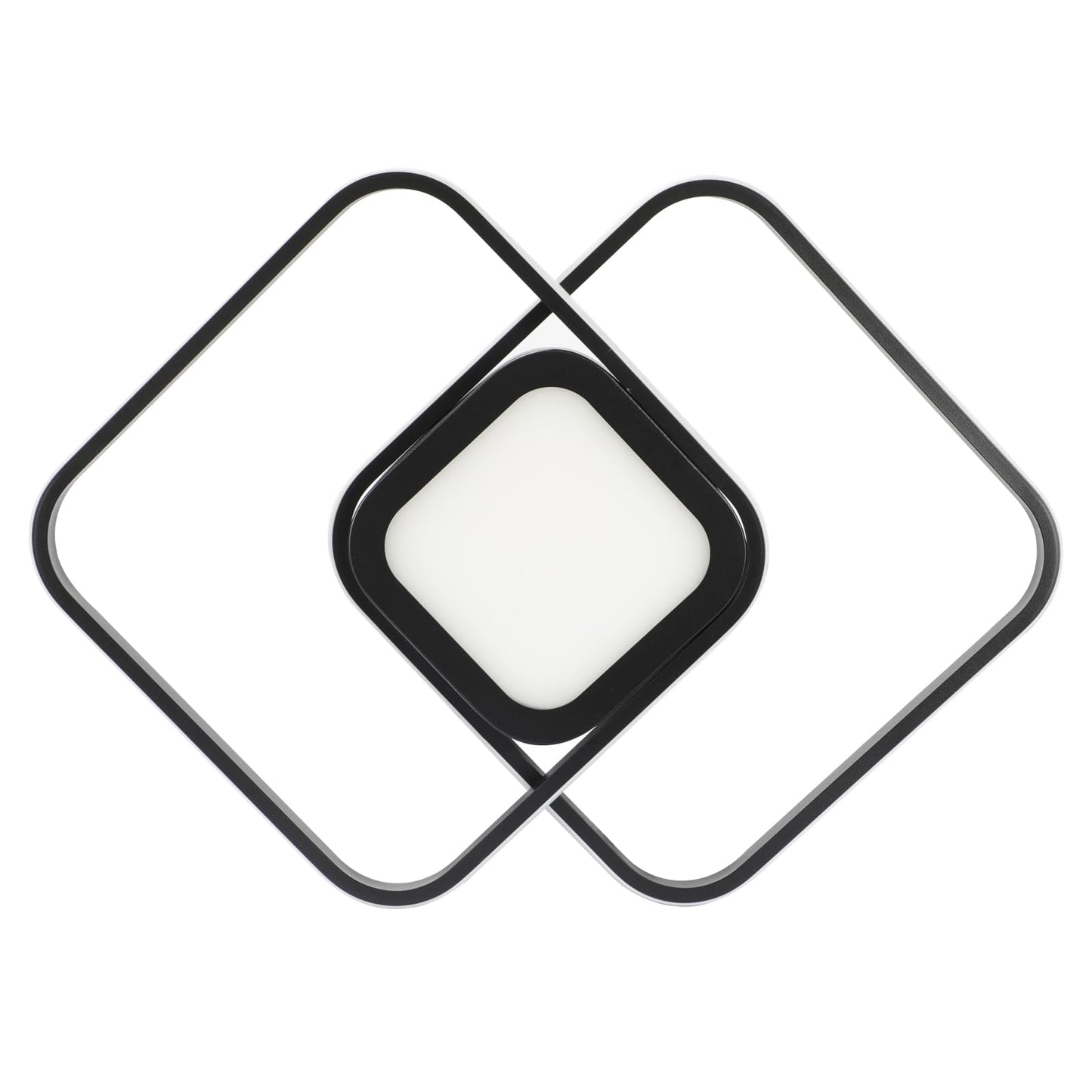 ZMH LED Deckenleuchte Wohnzimmer Deckenlampe - Schwarz Modern Schlafzimmerlampe 48W Dimmbar mit Fernbedienung Metall Design Wohnzimmerlampe f¨¹r Schlafzimmer K¨¹che Kinderzimmer Esszimmer