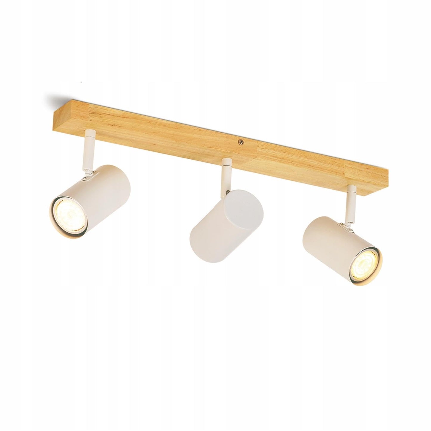 Deckenleuchte Holz Deckenstrahler 3 Flammig - Vintage Deckenlampe GU10 Deckenspots Modern Wei? Schwenkbar 350¡ã Flurlampe f¨¹r Schlafzimmer Wohnzimmer Arbeitszimmer Esszimmer K¨¹che
