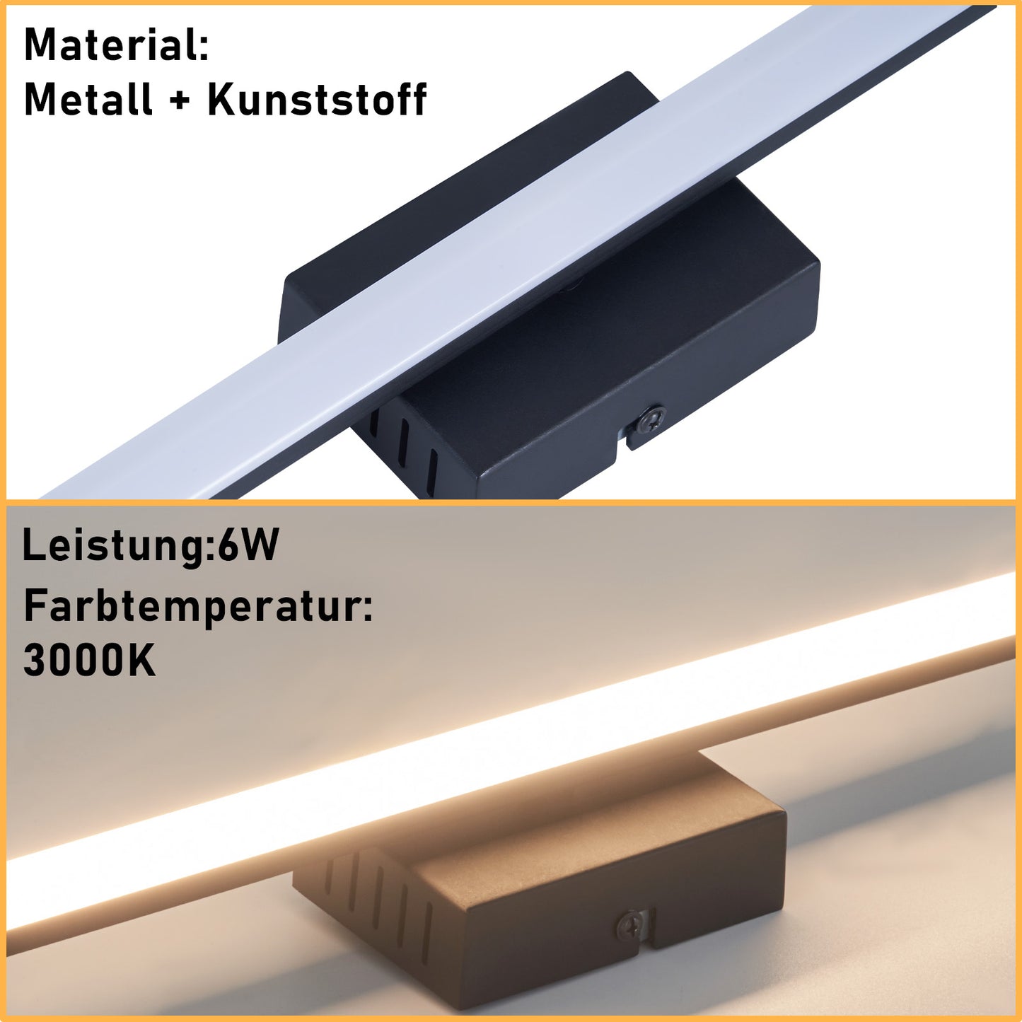 ZMH LED Deckenlampe Flur Deckenleuchte - Schwarz 6W Flurlampe 3000K Warmwei? K¨¹chenlampe Modern Schlafzimmerlampe Linien-Design Deckenbeleuchtung f¨¹r K¨¹che Schlafzimmer Treppenhaus Wohnzimmer
