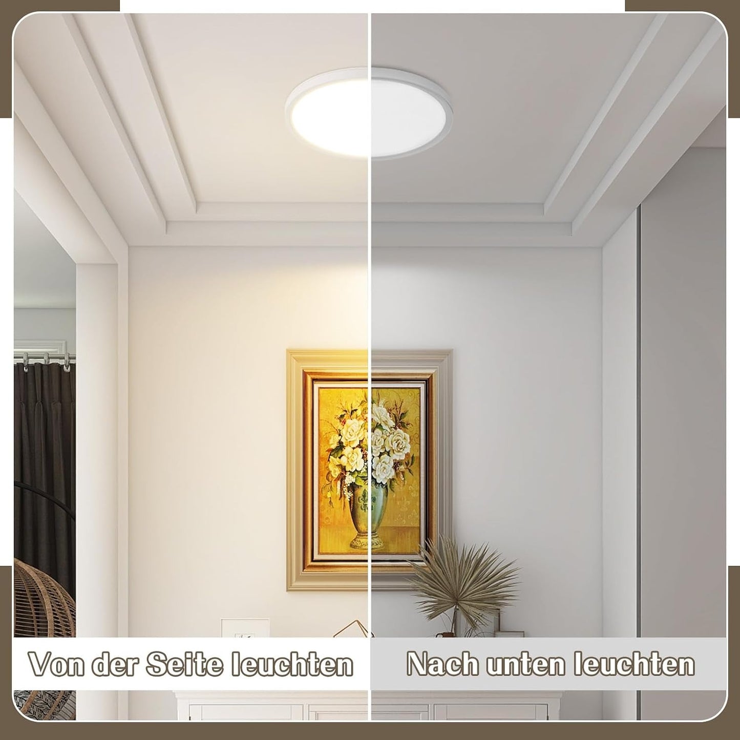 Deckenlampe LED Deckenleuchte Flach - Rund Badezimmerlampe 18CM IP44 Wasserdicht Badlampe Küchenlampe Decke Weiß Flurlampe 15W Augenschutz 3000K Warmweiß Schlafzimmerlampe