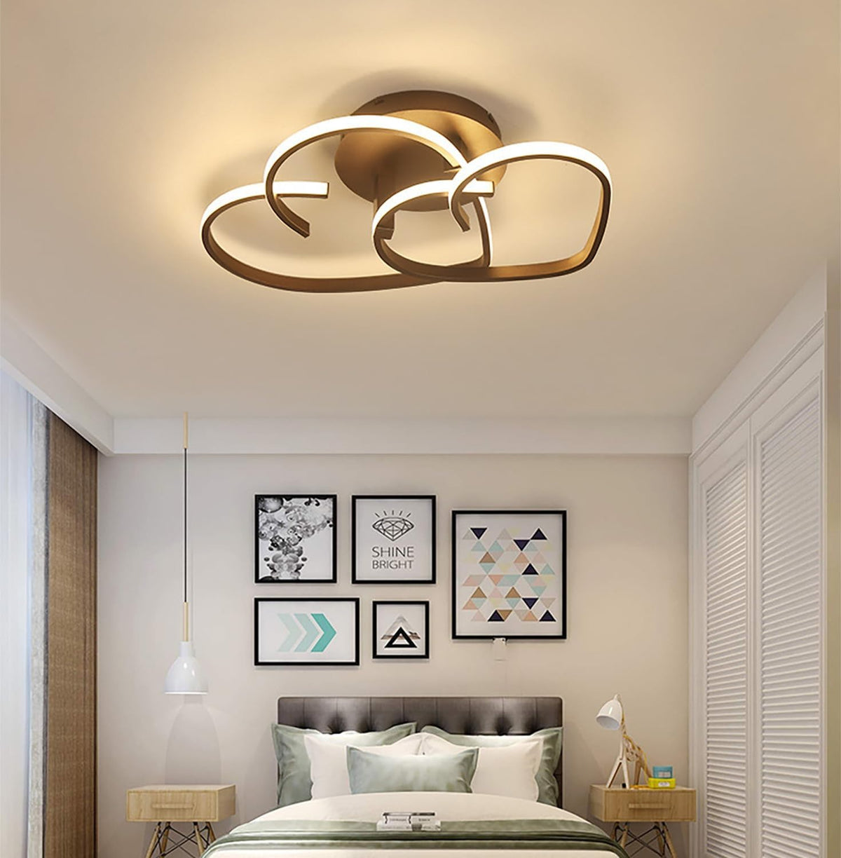 ZMH Deckenlampe Küche LED Deckenleuchte 24W 3000K Schlafzimmerlampe