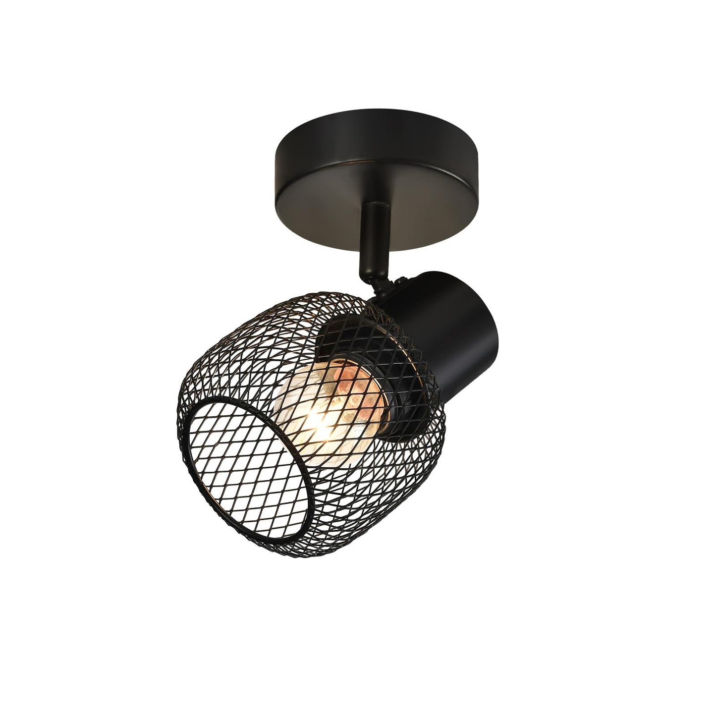 ZMH Deckenstrahler Schwarz 1 Flammig Deckenleuchte - Deckenlampe Metall Flurlampe Vintage Schwenkbar 330¡ãStrahler E27 Innen f¨¹r K¨¹che flur Kinderzimmer Wohnzimmer Schlafzimmer Max.40W