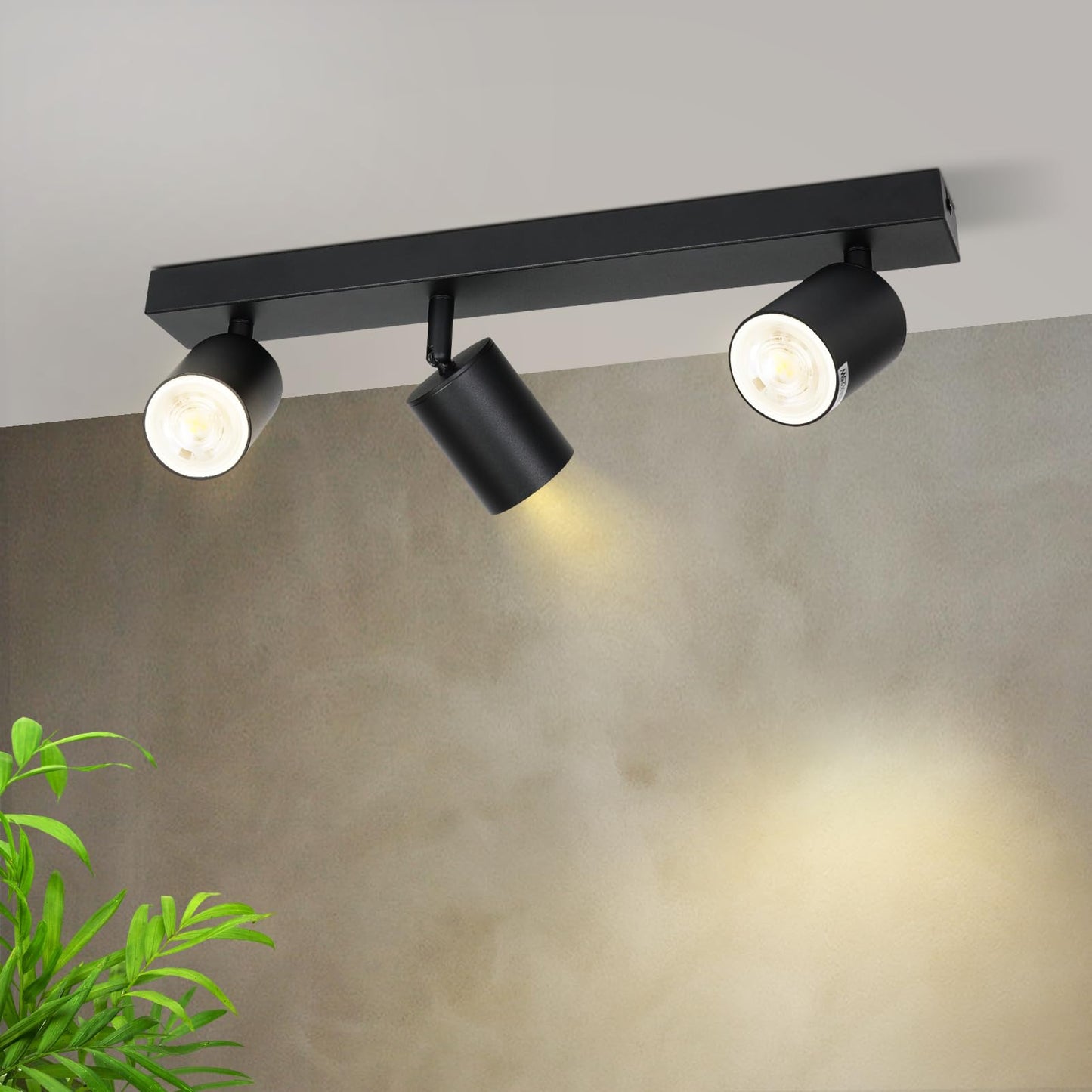 ZMH Deckenleuchte 3 Flammig Deckenlampe Schwarz - Deckenstrahler GU10 Modern Deckenspot K¨¹chelampe Schwenkbar 350¡ã MAX.25W lampe f¨¹r Wohnzimmer Schlafzimmer K¨¹che Flur (ohne Leuchtmittel)