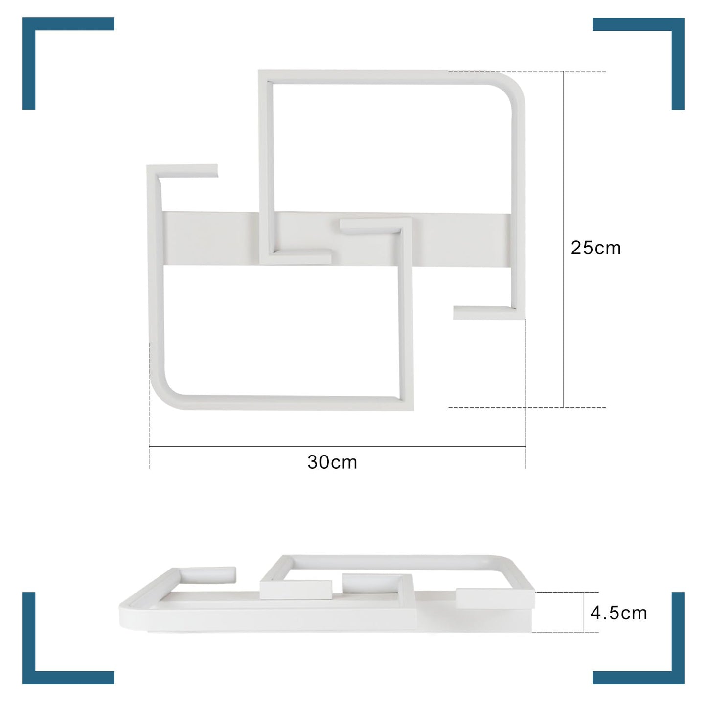 ZMH Deckenlampe LED Deckenleuchte Modern Klein Flurlampe 19W 30CM K¨¹chenlampe Wei?e Schlafzimmerlampe Warmwei? 3000K Geometrie Design f¨¹r Innen Flur Schlafzimmer K¨¹che Wohnzimmer Studio