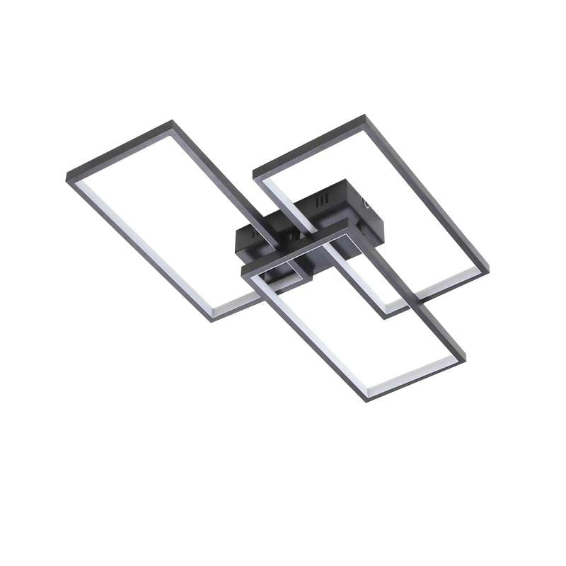 ZMH Deckenlampe LED Deckenleuchte dimmbar mit Fernbedienung 63W Schwarze Wohnzimmerlampe aus Metall Modern-Design f¨¹r Schlafzimmer Esszimmer Wohnzimmer Arbeitszimmer Flur B¨¹ro