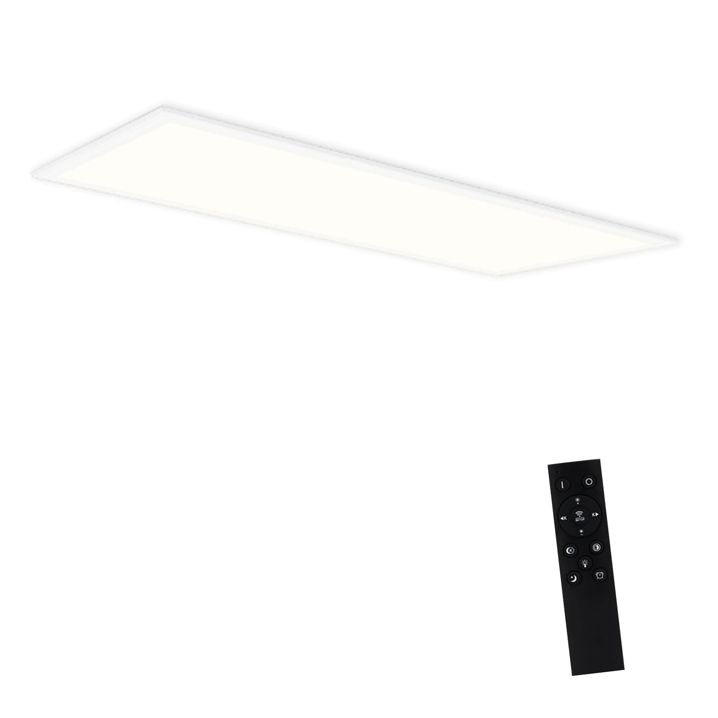 ZMH Deckenlampe LED Deckenleuchte Panel - K¨¹chenlampe Dimmbar mit Fernbedienung Wohnzimmerlampe Flach 42W K¨¹che Deckenbeleuchtung Lang Deckenpanel 100x25 cm f¨¹r Wohnzimmer Schlafzimmer B¨¹ro