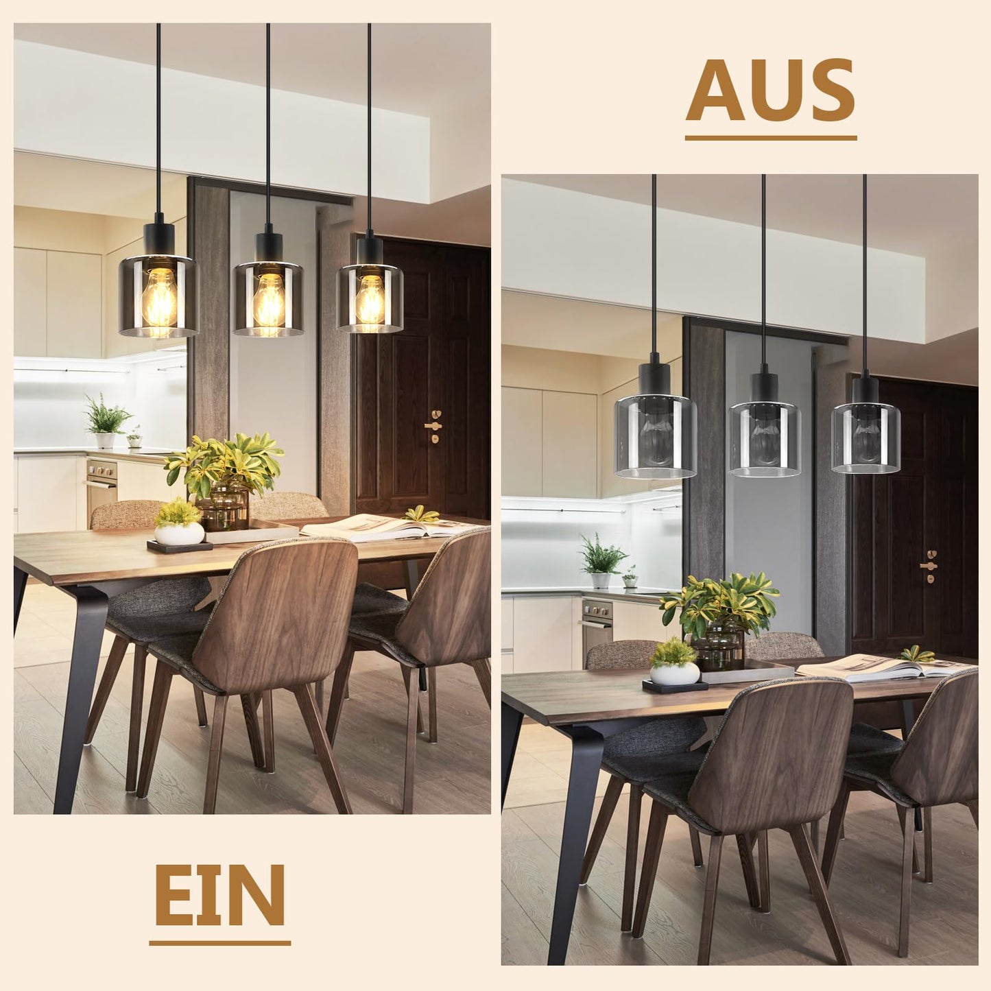 ZMH Pendelleuchte Esstisch H?ngelampe Schwarz - Esstischlampe H?ngend E27 H?ngeleuchte Vintage 3 Flammig Esszimmerlampe Industrial Pendellampe Retro f¨¹r Wohnzimmer Hotel B¨¹ro (ohne Leuchtmittel)
